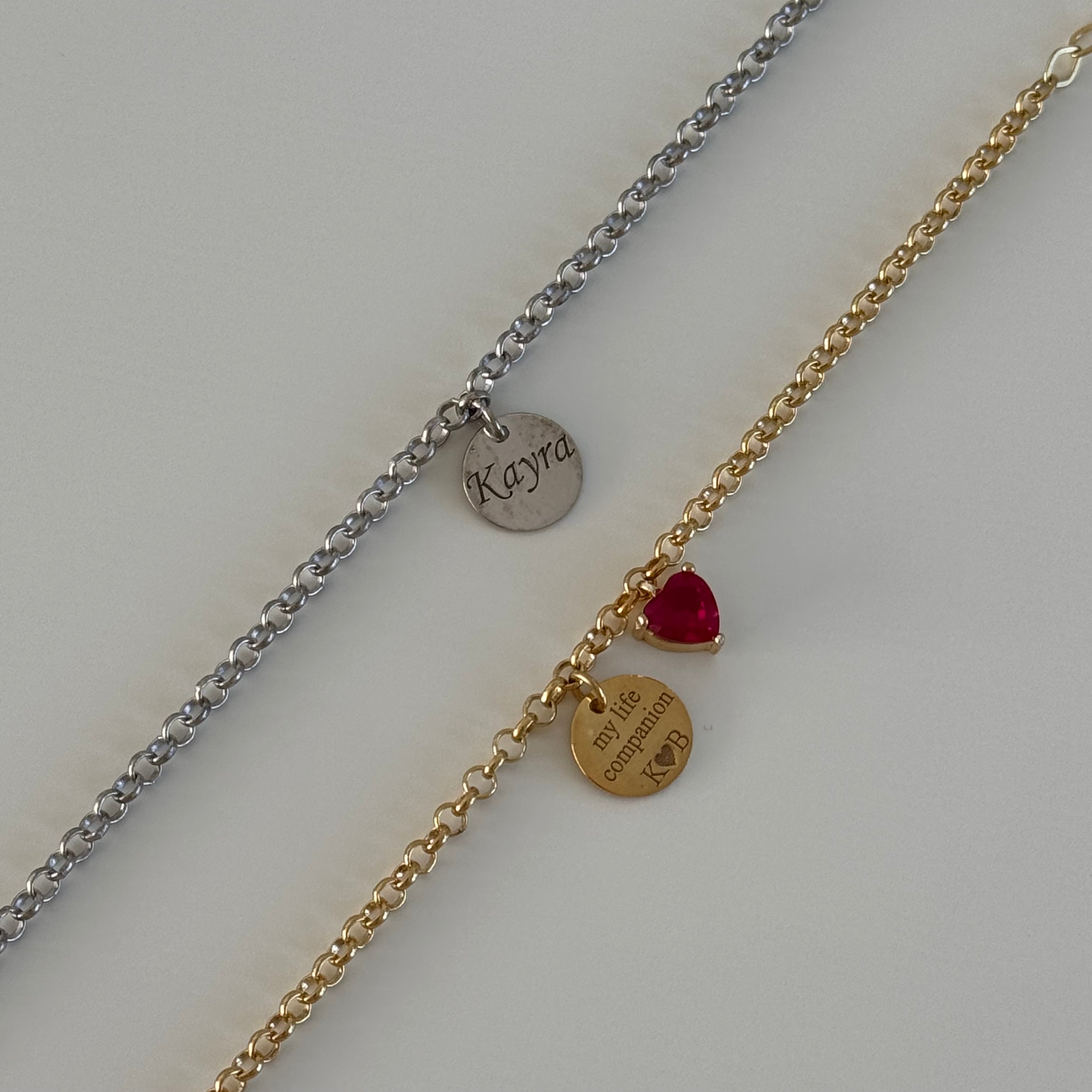 DOCH HERZ GEBURTSSTEIN PARTNERARMBÄNDER | 925 SILBER