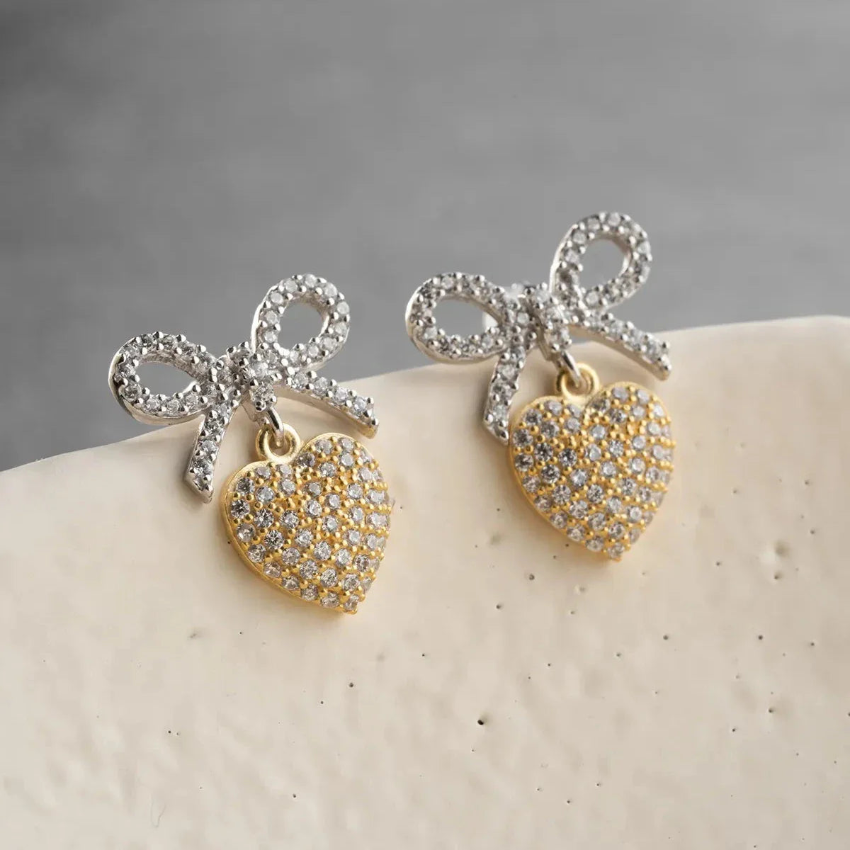 BOGEN HERZ OHRRINGE | 925 SILBER