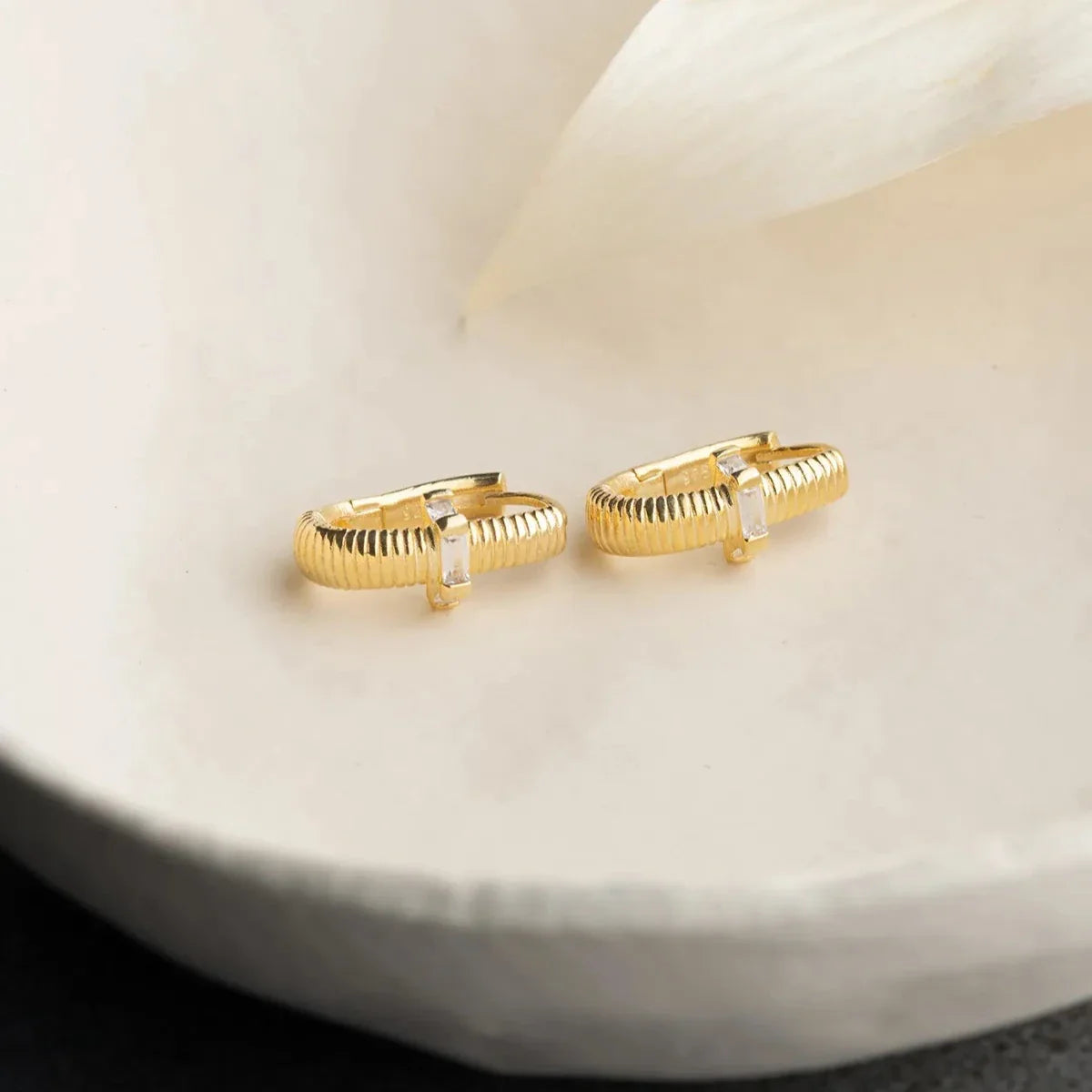 BAGUETTE OVALE OHRRINGE | 925 SILBER