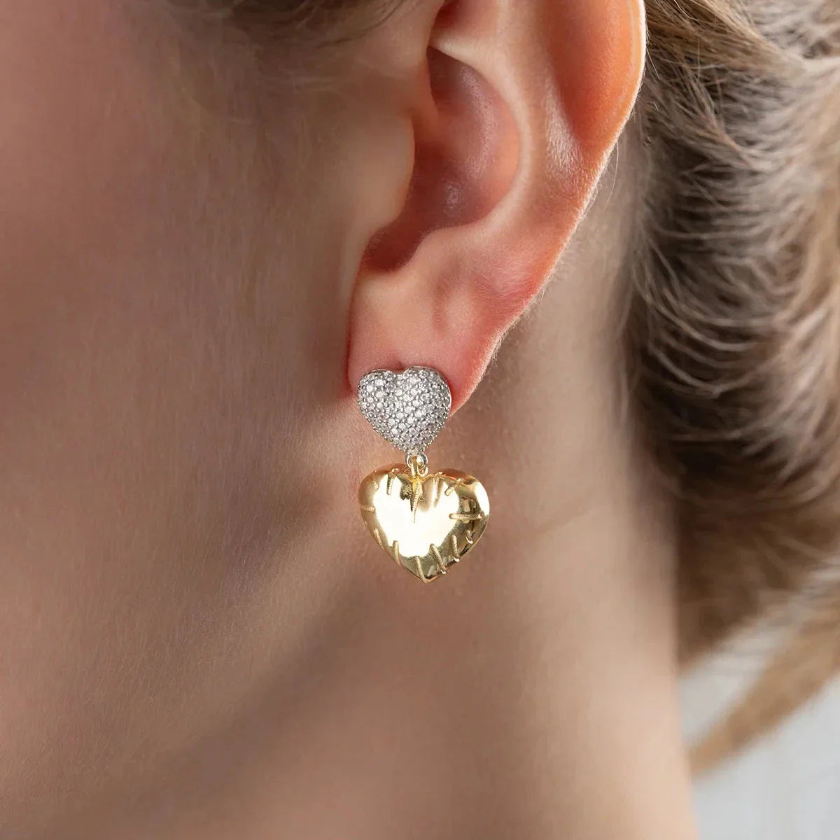 DOPPELTE HERZ | OHRRINGE | 925 SILBER