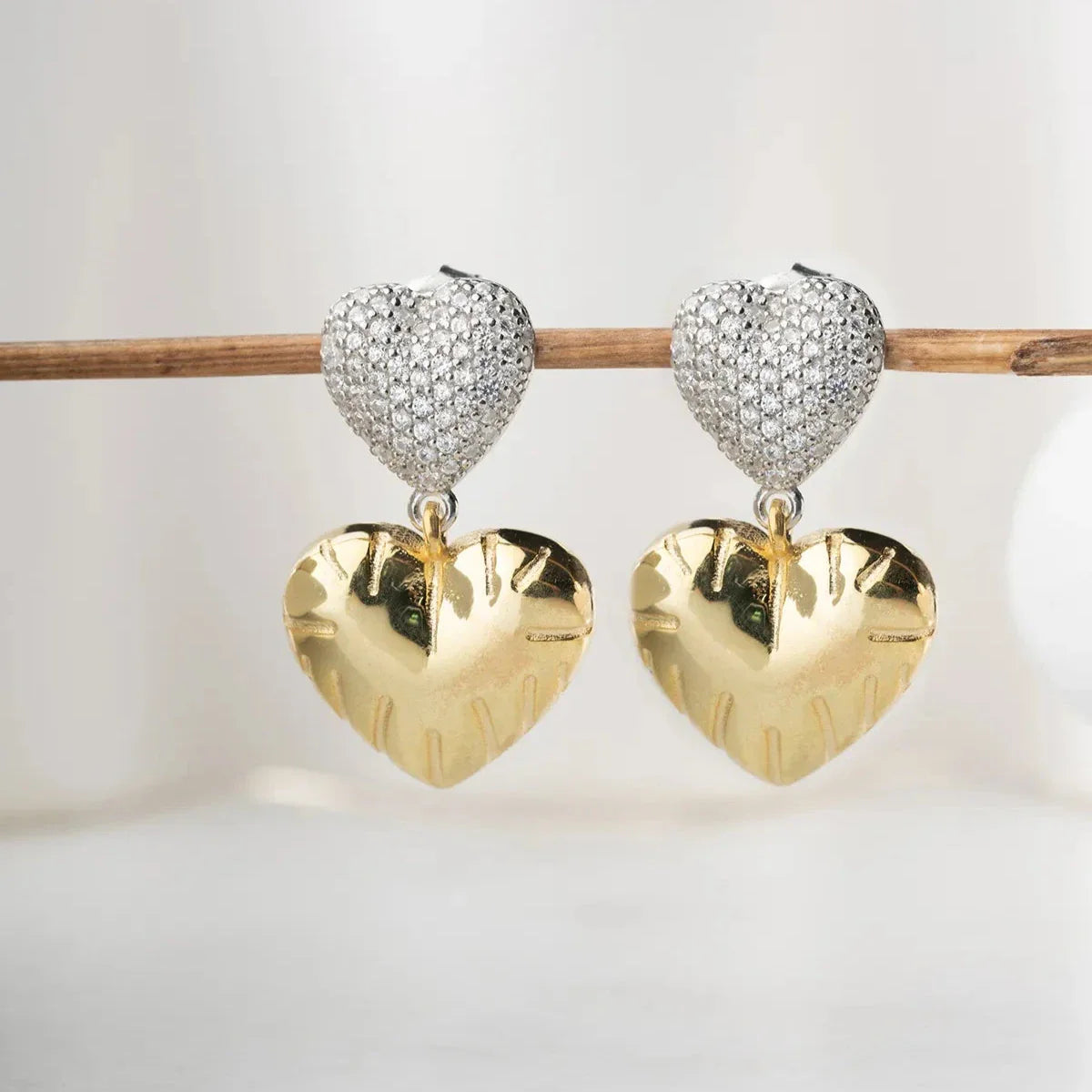 DOPPELTE HERZ | OHRRINGE | 925 SILBER