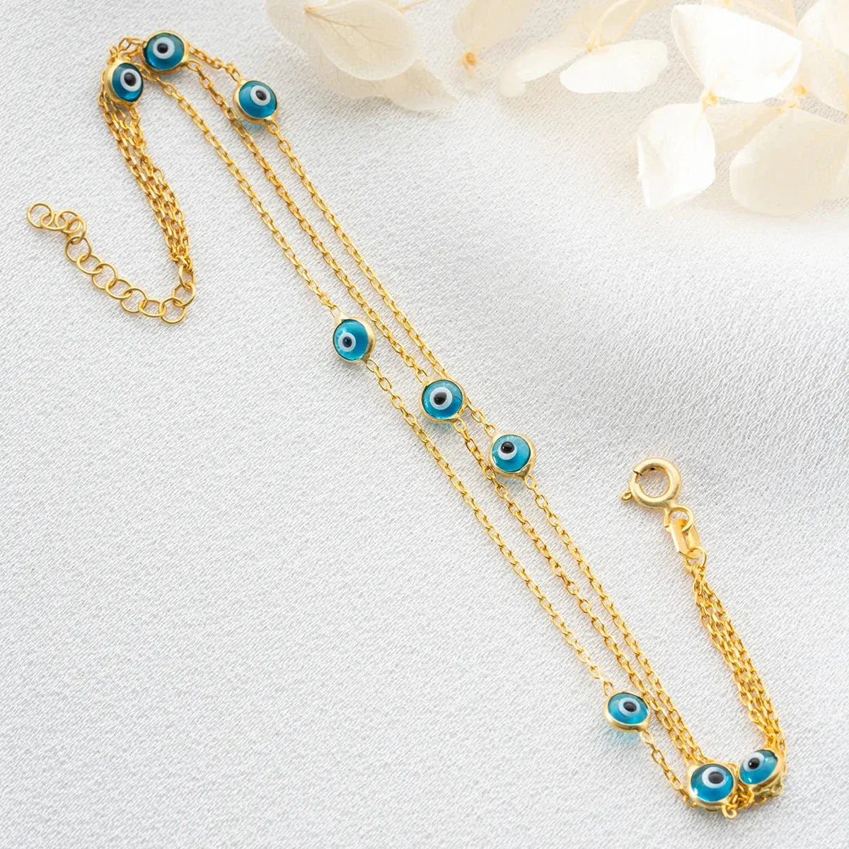 3 REIHE MINI NAZAR ARMBAND | 925 SILBER