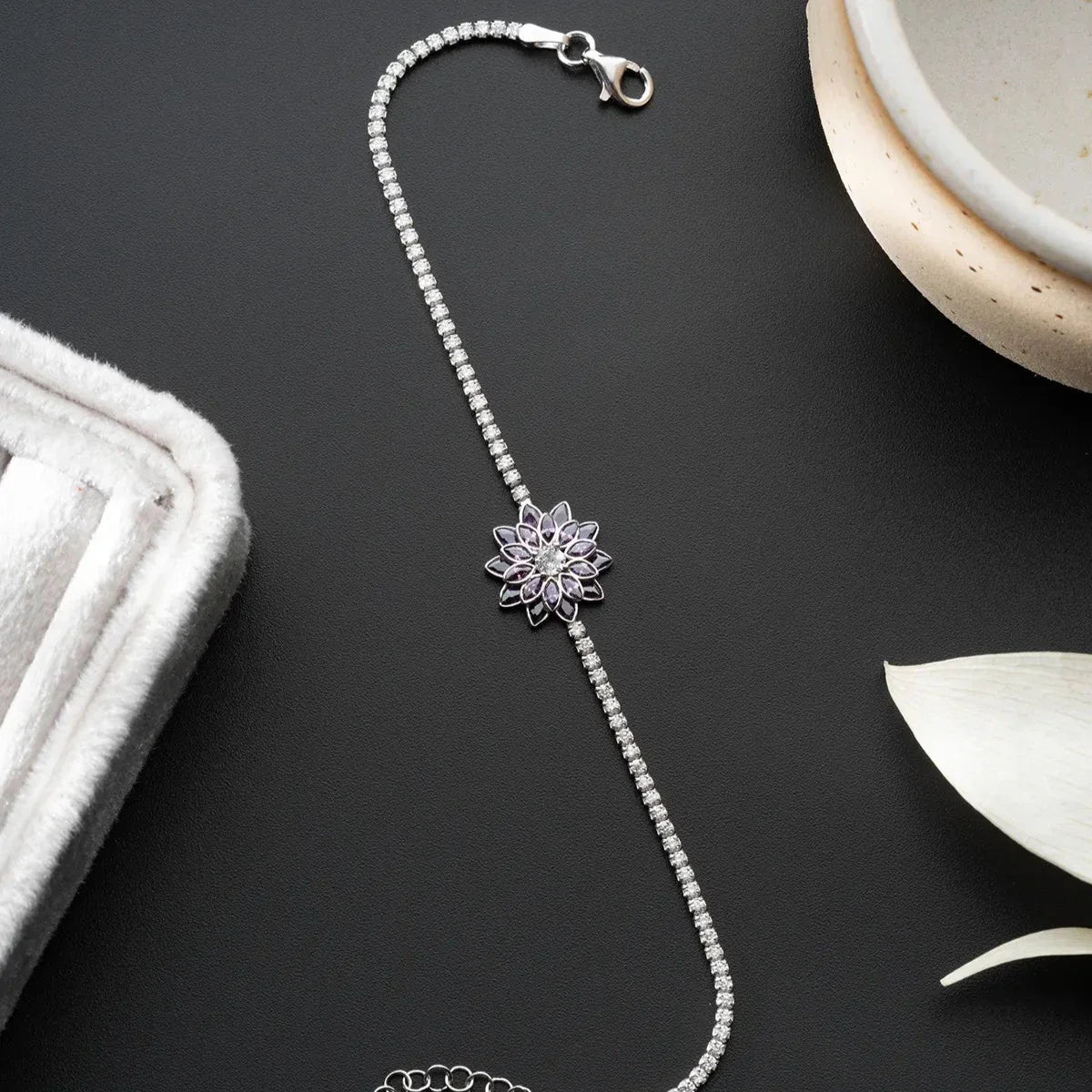 LILA STEIN LOTUS ARMBAND | 925 SILBER