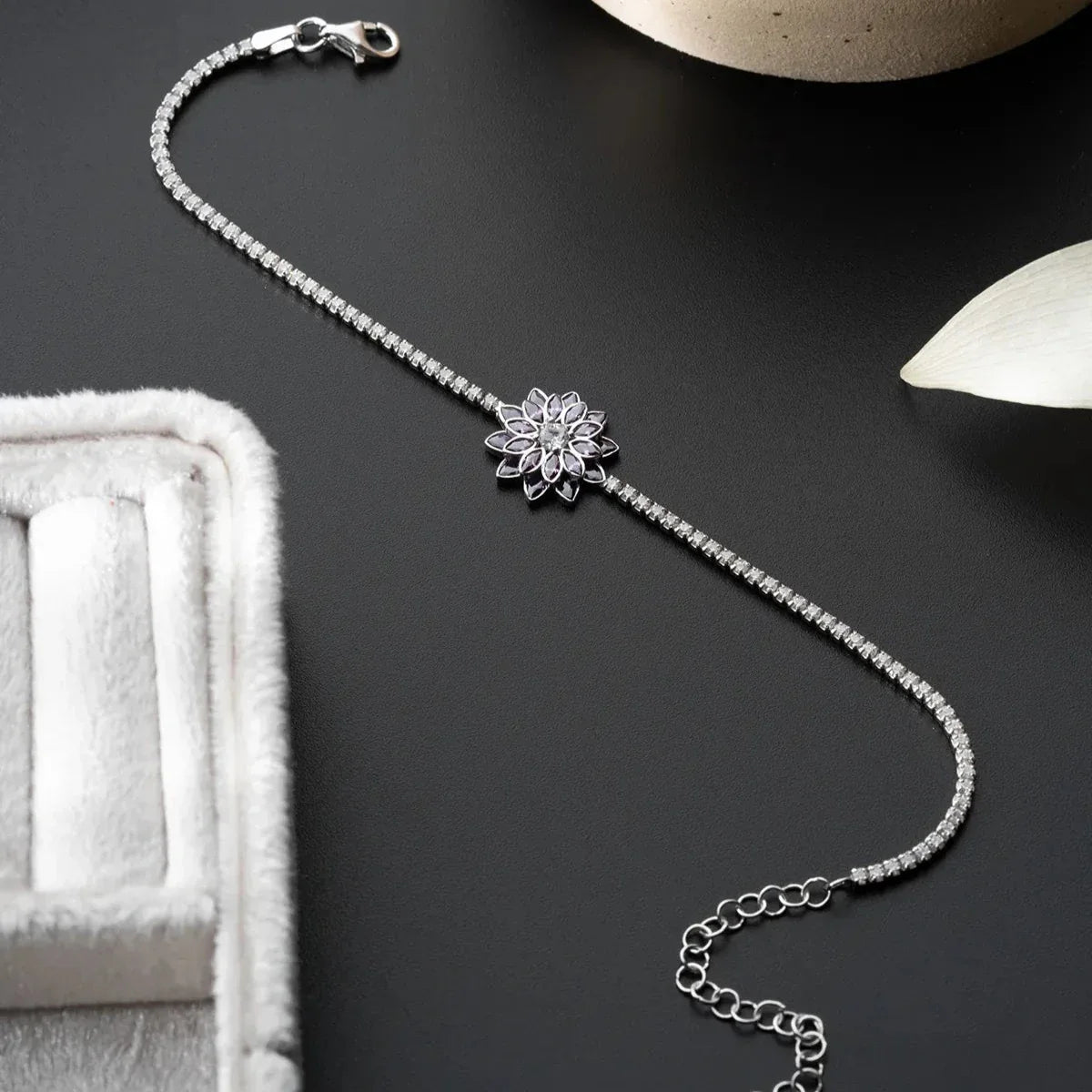 LILA STEIN LOTUS ARMBAND | 925 SILBER