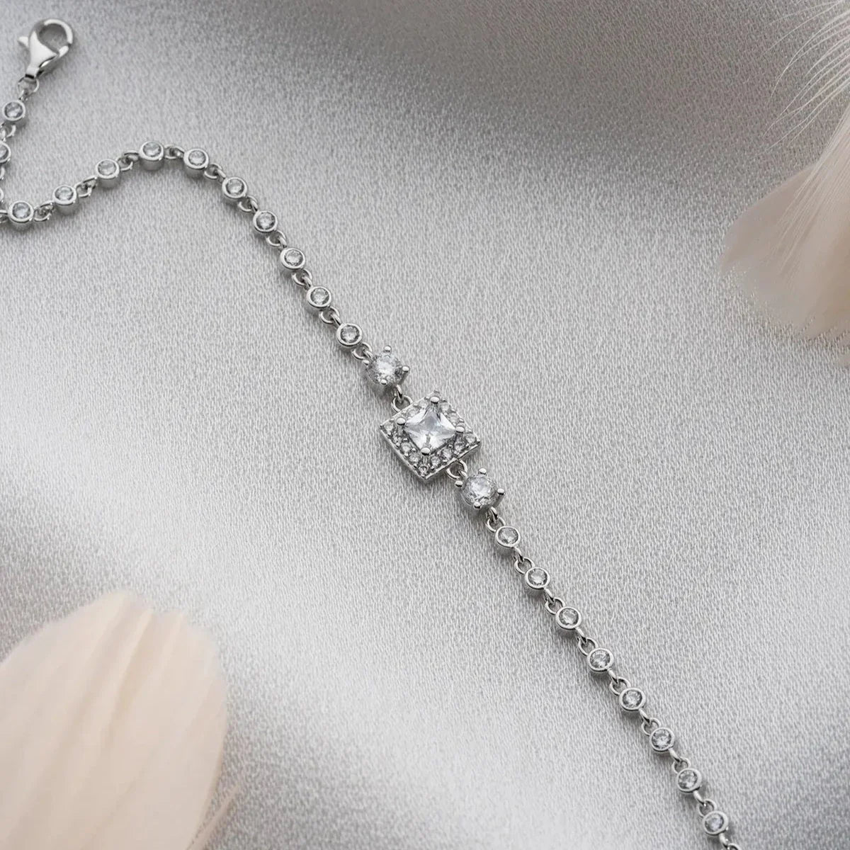 QUADRATISCHES STEINARMBAND | 925 SILBER