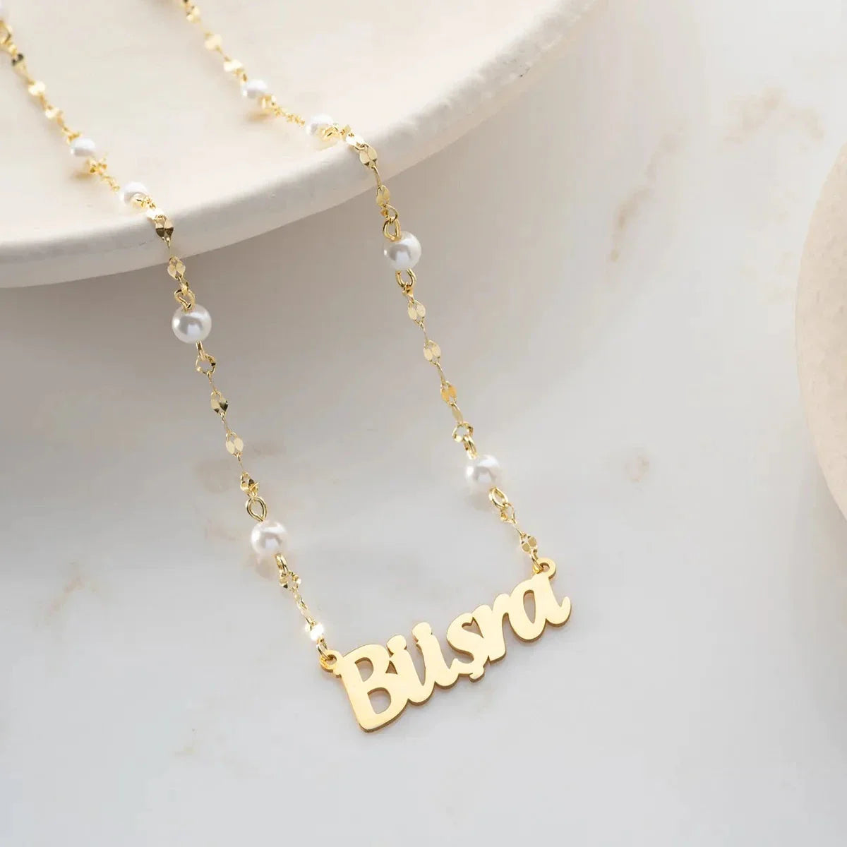 PERLEN CRUSH NAMENSKETTE | 925 SILBER