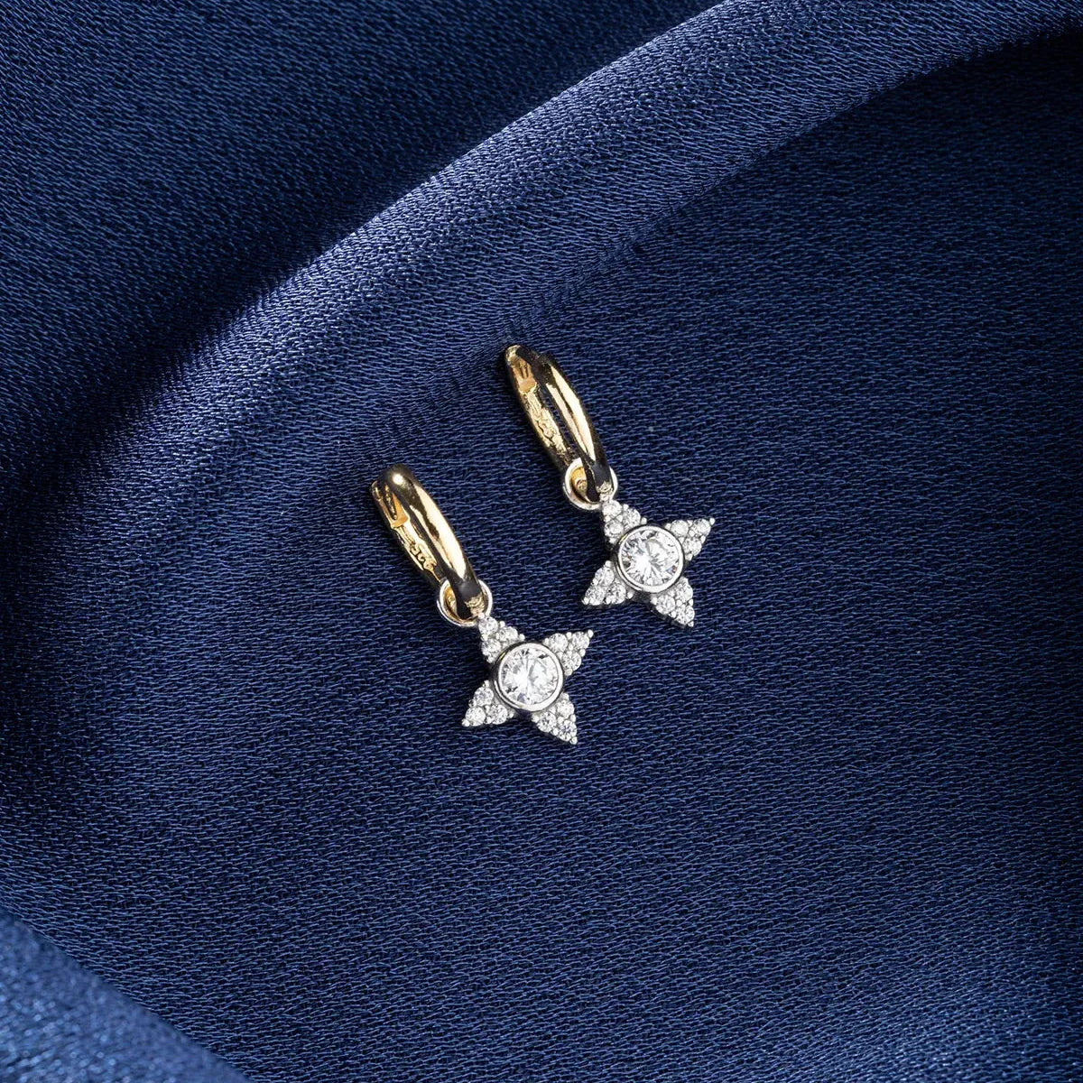 ZIRKON STEIN STERN OHRRINGE | 925 SILBER