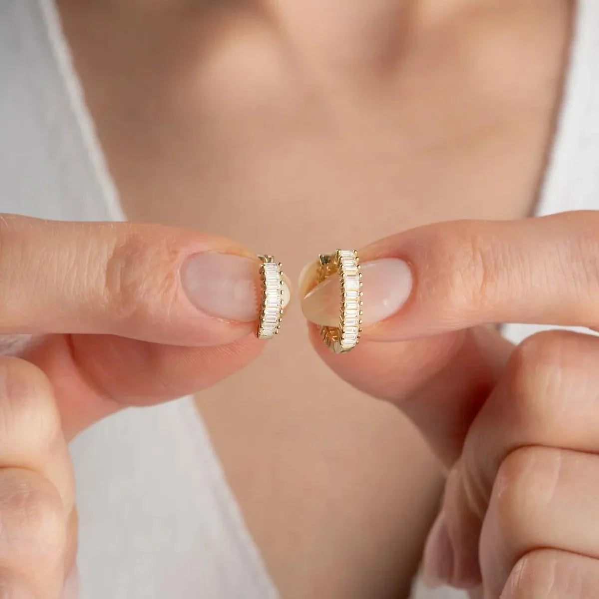 BAGUETTE STEIN SET VON 2 OHRRINGEN | 925 SILBER