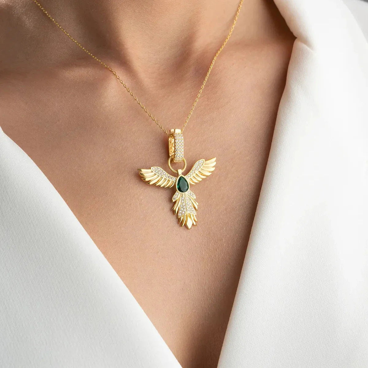 GRÜNER STEIN ZÜMRÜDÜANKA HALSKETTE | 925 SILBER