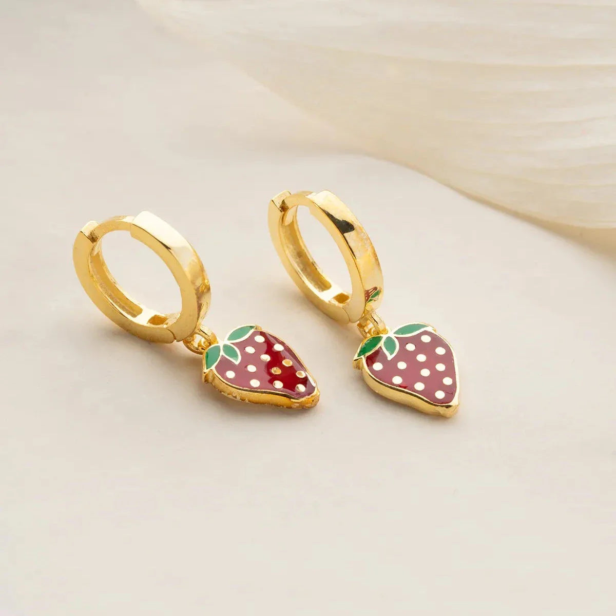 ERDBEERE KINDER OHRRINGE | 925 SILBER