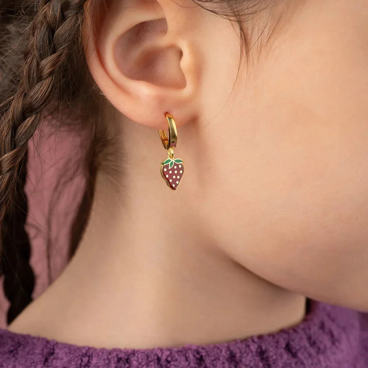 ERDBEERE KINDER OHRRINGE | 925 SILBER