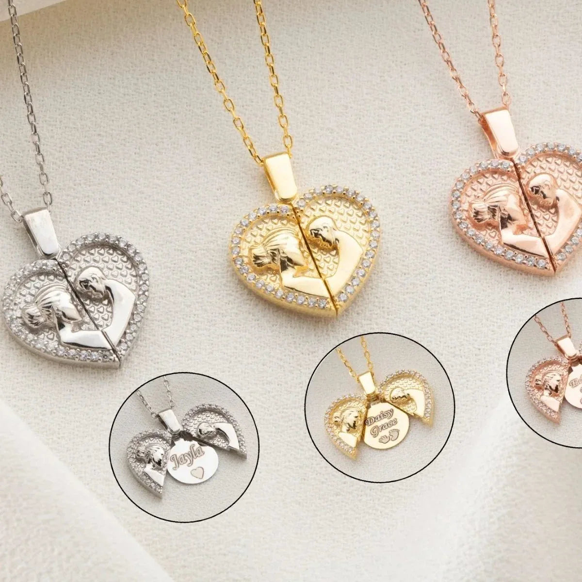 MAMA & KIND GRAVUR HALSKETTE | 925 SILVER | 925 SILBER