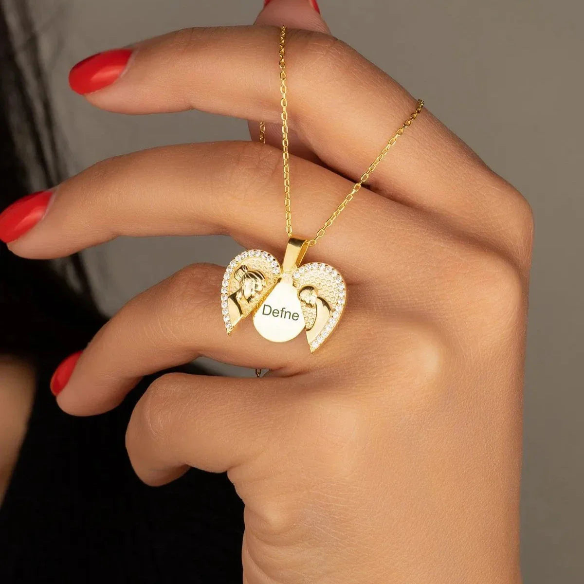 MAMA & KIND GRAVUR HALSKETTE | 925 SILVER | 925 SILBER