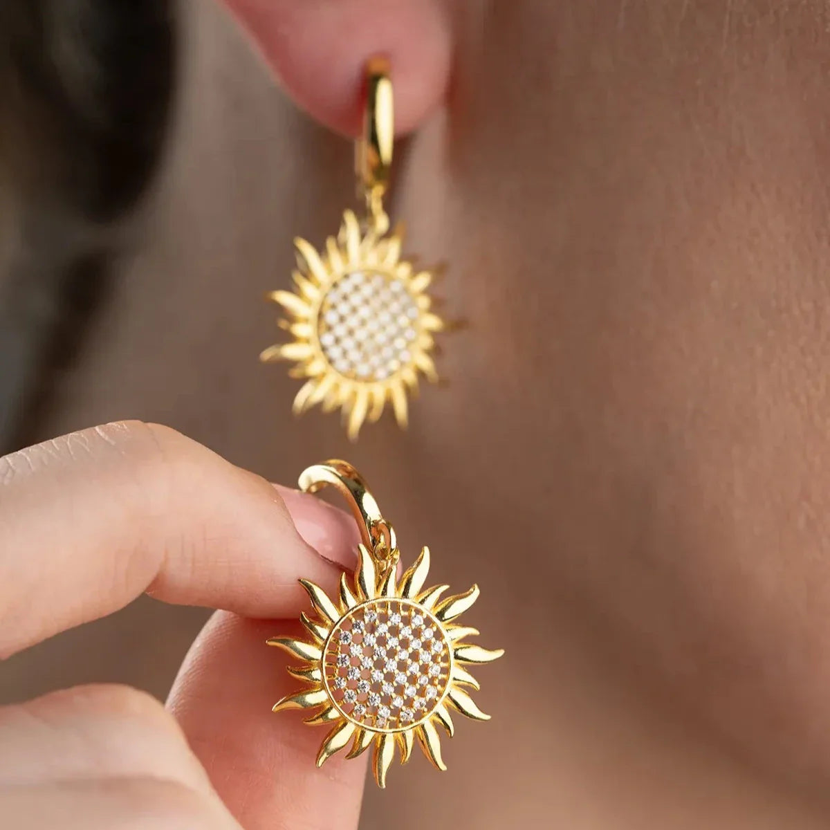 SONNE OHRRINGE | 925 SILBER