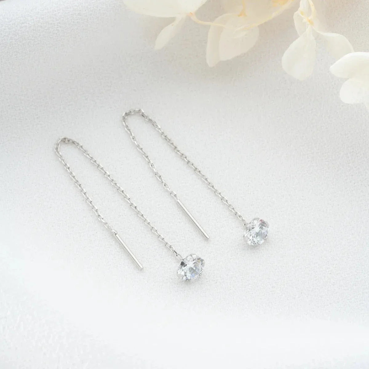 DIAMANT DESIGN HÄNGENDE OHRRINGE | 925 SILBER