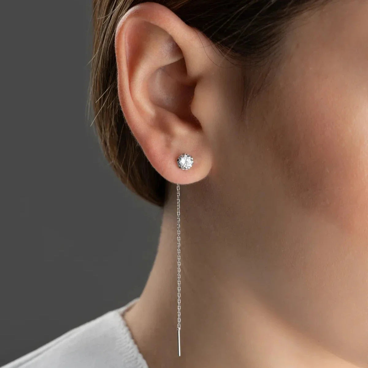 DIAMANT DESIGN HÄNGENDE OHRRINGE | 925 SILBER