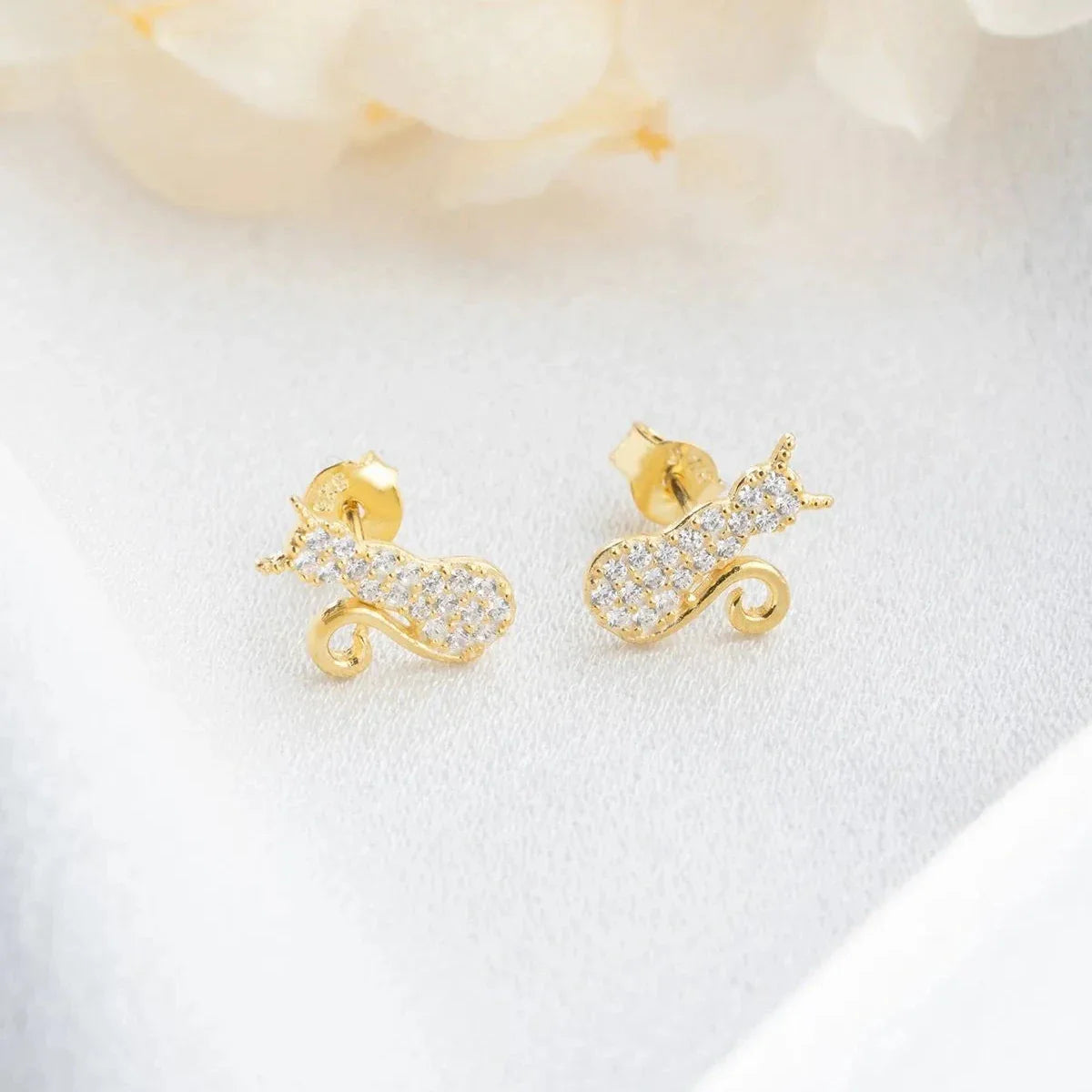 KATZE & ZIRKONIA OHRRINGE | 925 SILBER