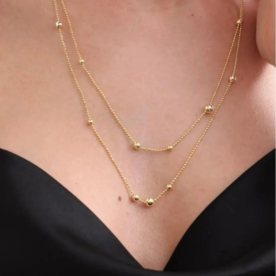 2 REIHEN DORIKA BULK HALSKETTE | 925 SILBER