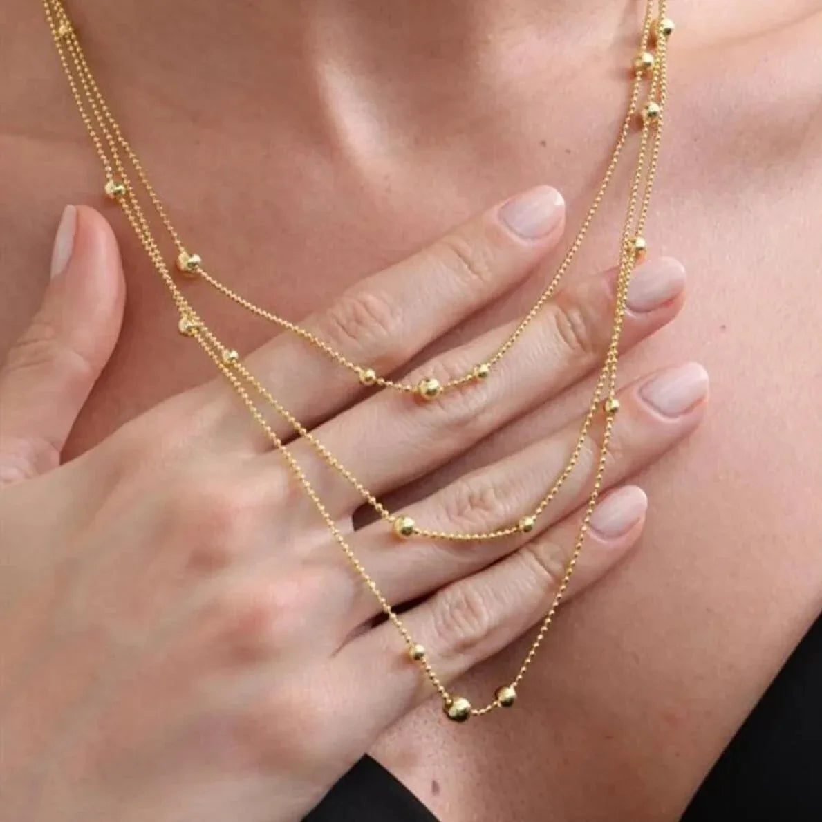 3 REIHEN DORIKA BULK HALSKETTE | 925 SILBER