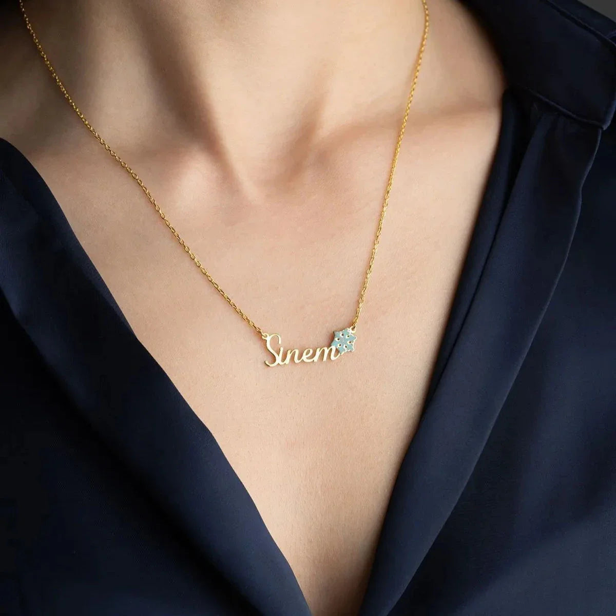 NAMENSKETTE MIT SCHNEEFLOCKE | 925 SILBER