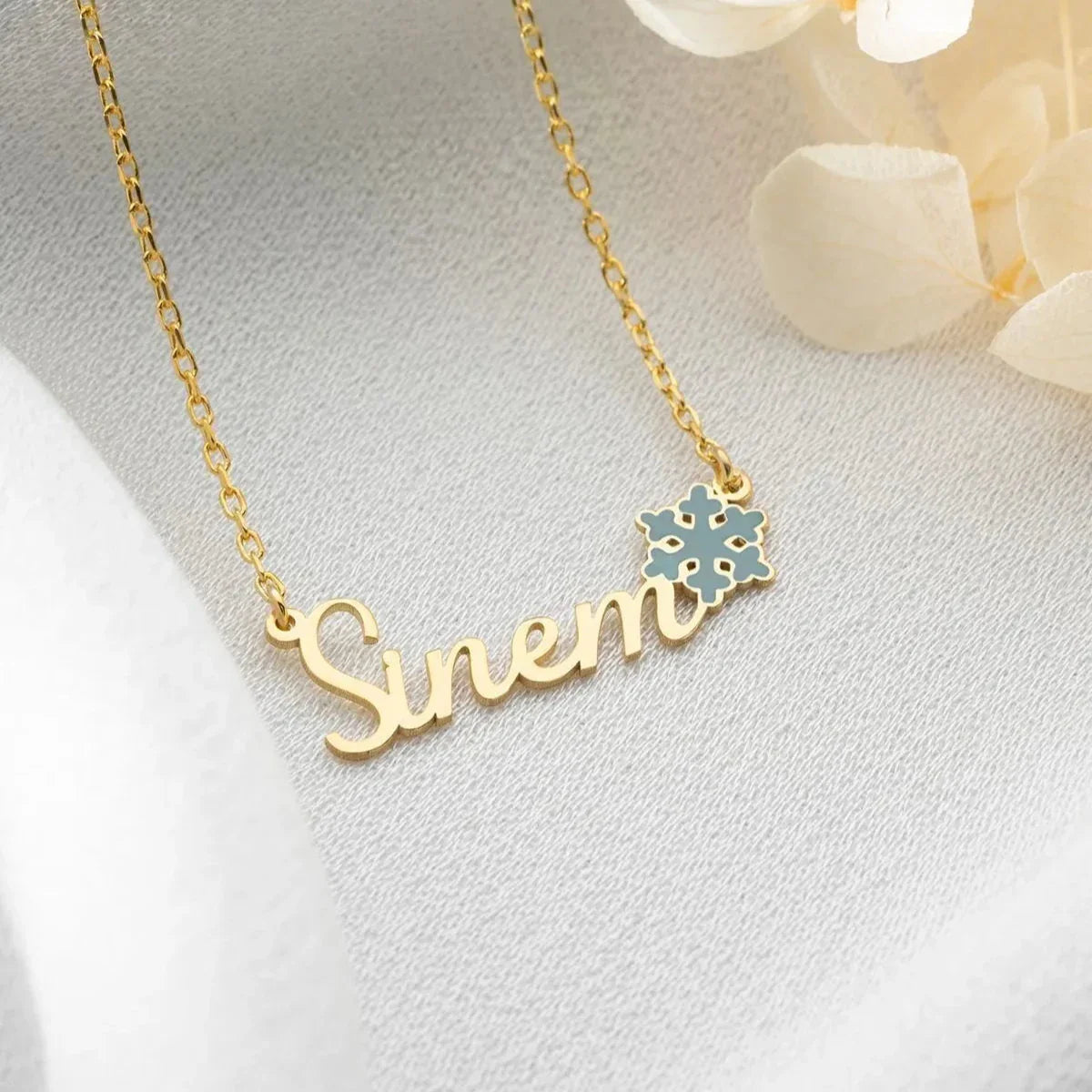 NAMENSKETTE MIT SCHNEEFLOCKE | 925 SILBER