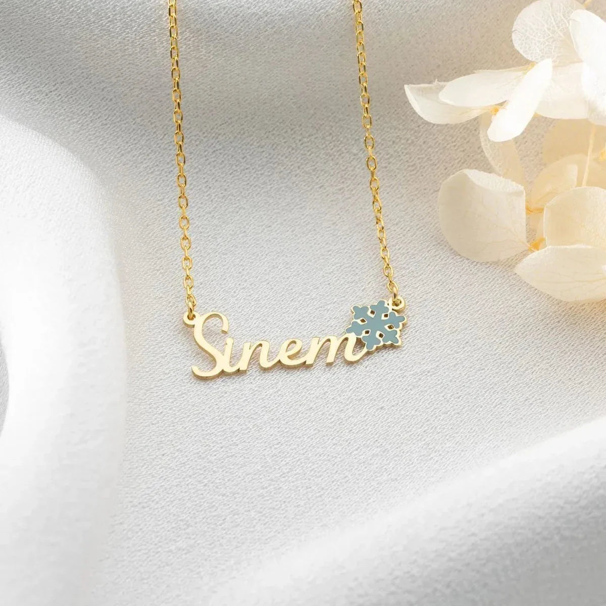 NAMENSKETTE MIT SCHNEEFLOCKE | 925 SILBER