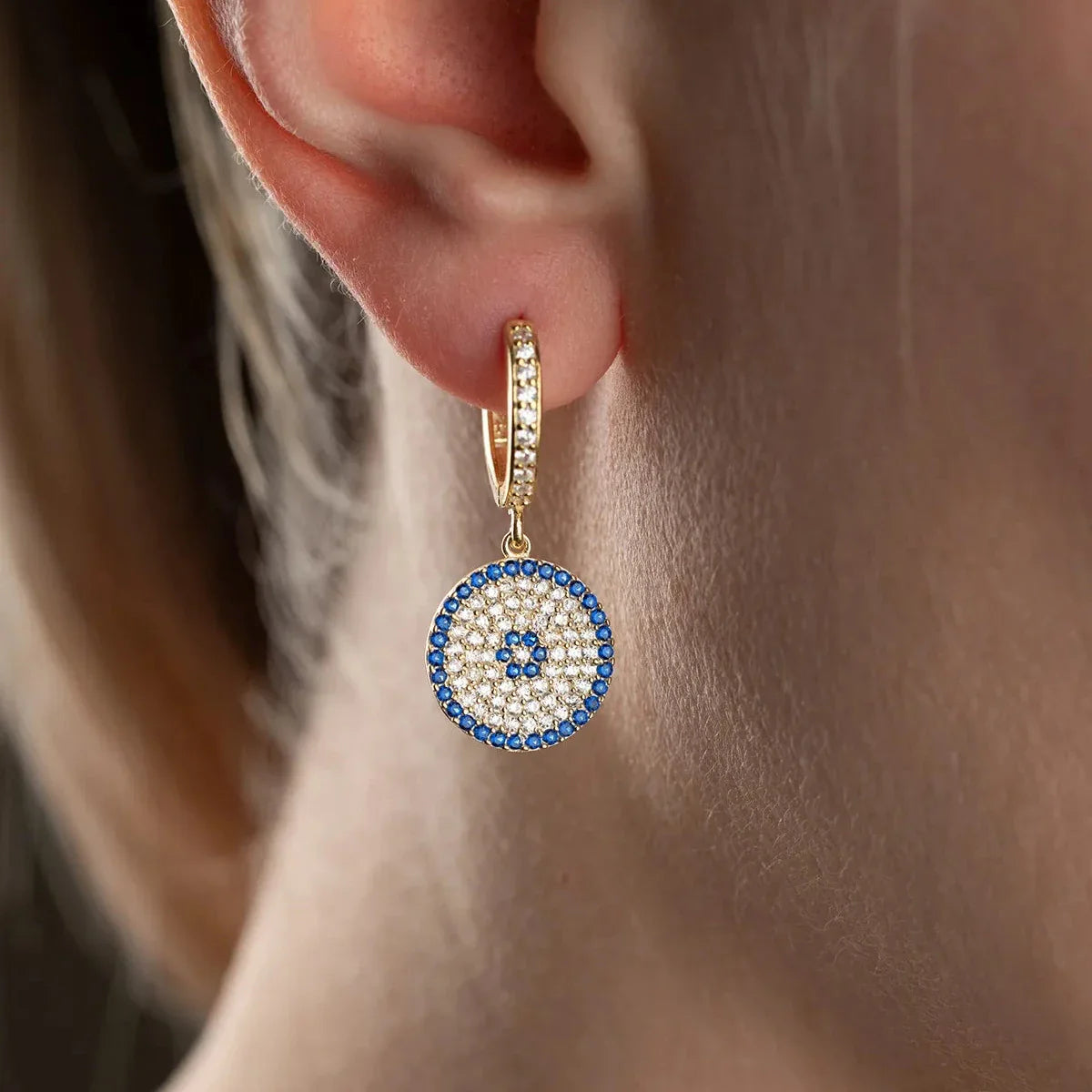 BIG EVIL EYE OHRRINGE | 925 SILBER