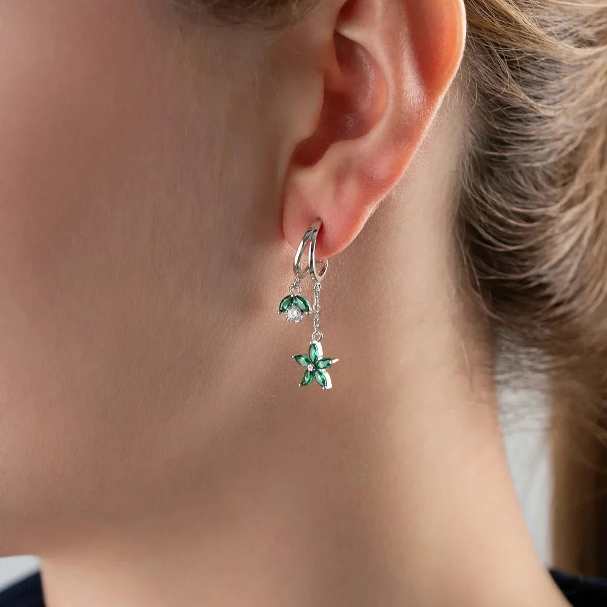 HÄNGENDE BLÜTEN OHRRING | 925 SILBER