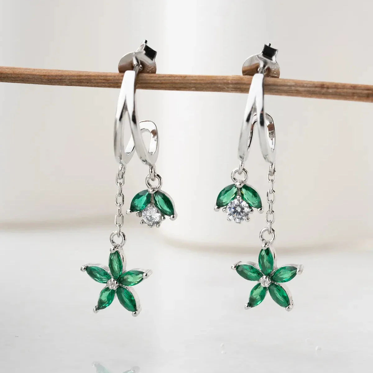 HÄNGENDE BLÜTEN OHRRING | 925 SILBER