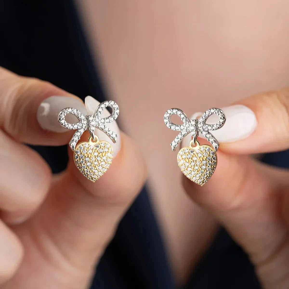 BOGEN HERZ OHRRINGE | 925 SILBER