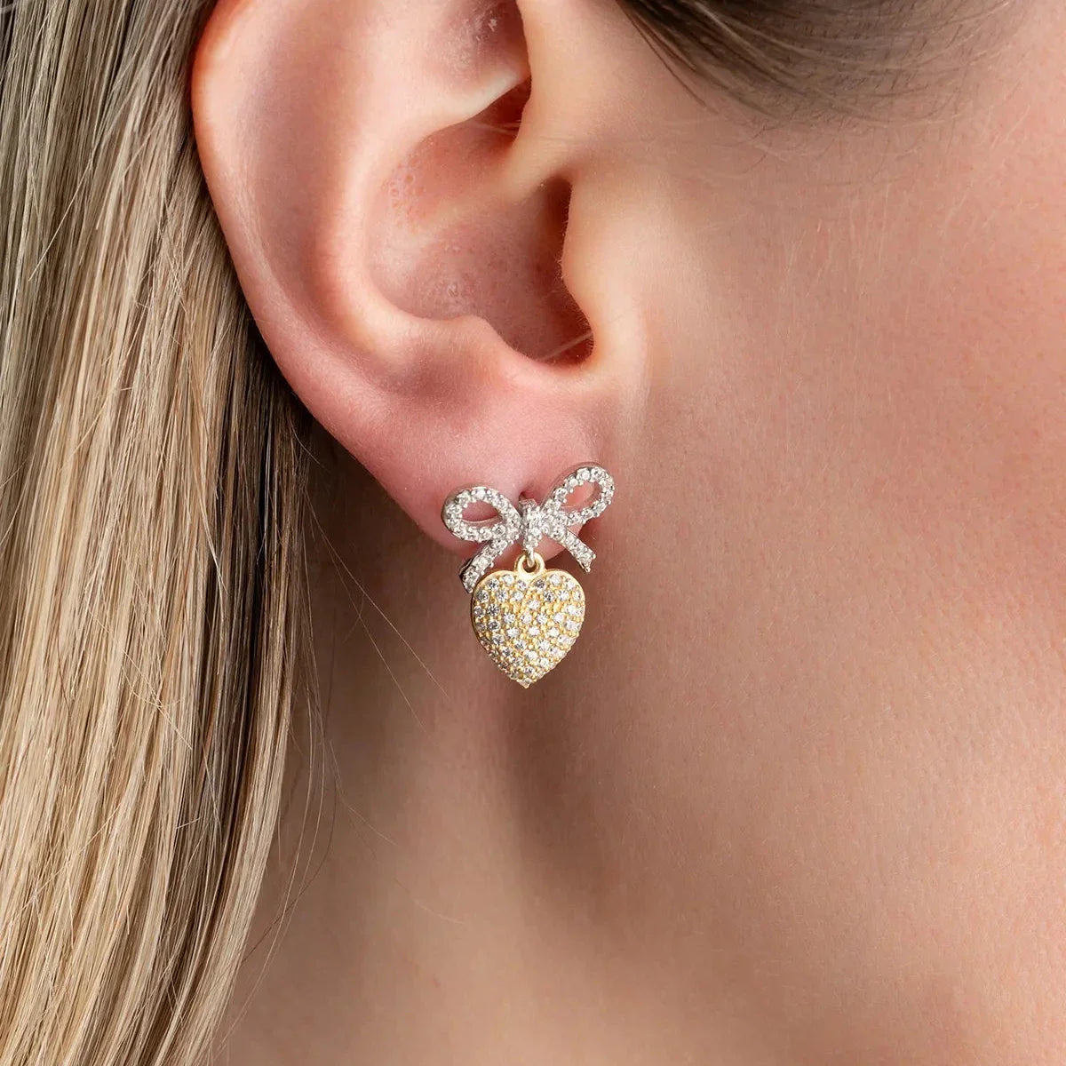 BOGEN HERZ OHRRINGE | 925 SILBER