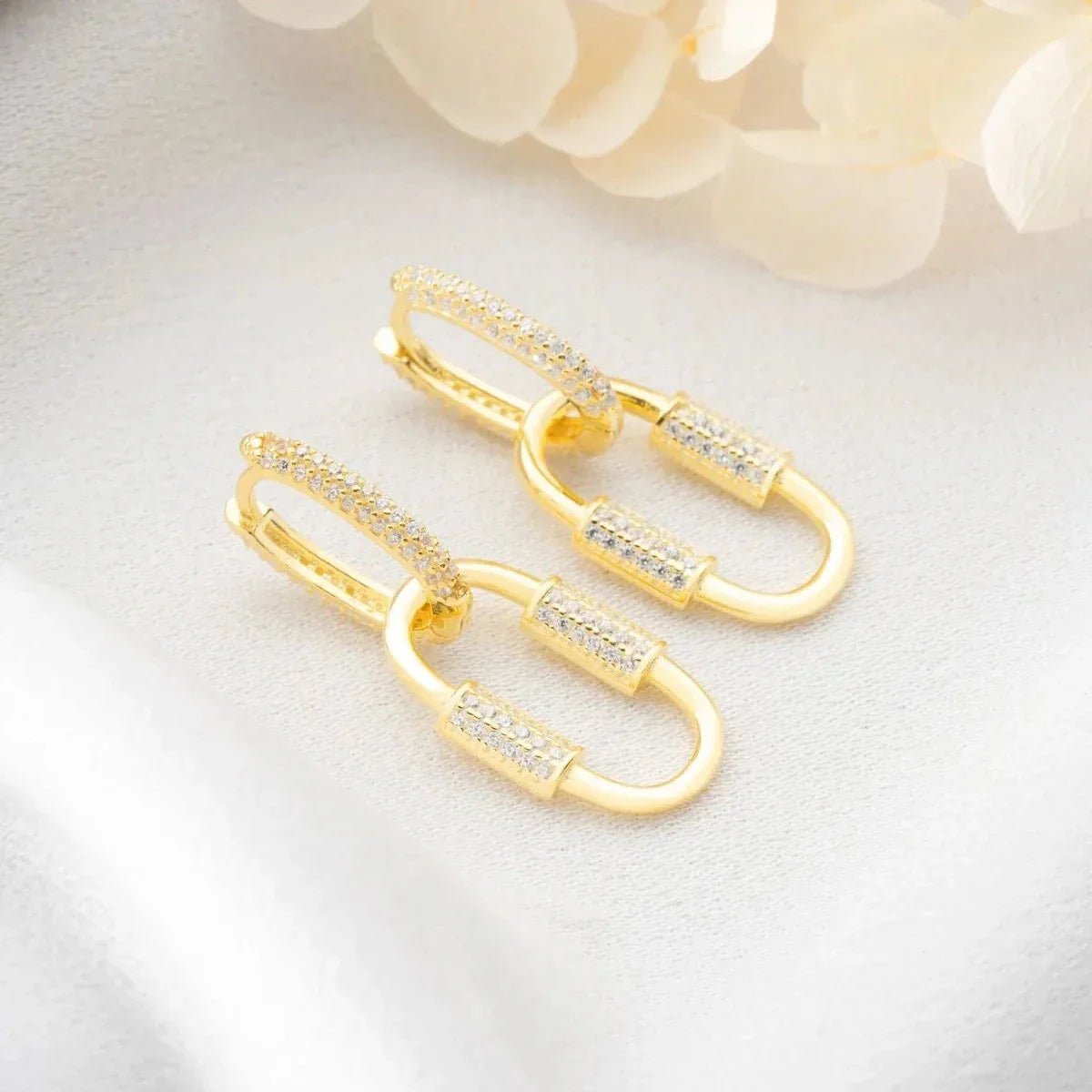 OVAL ZIRKONIA OHRRING | 925 SILBER