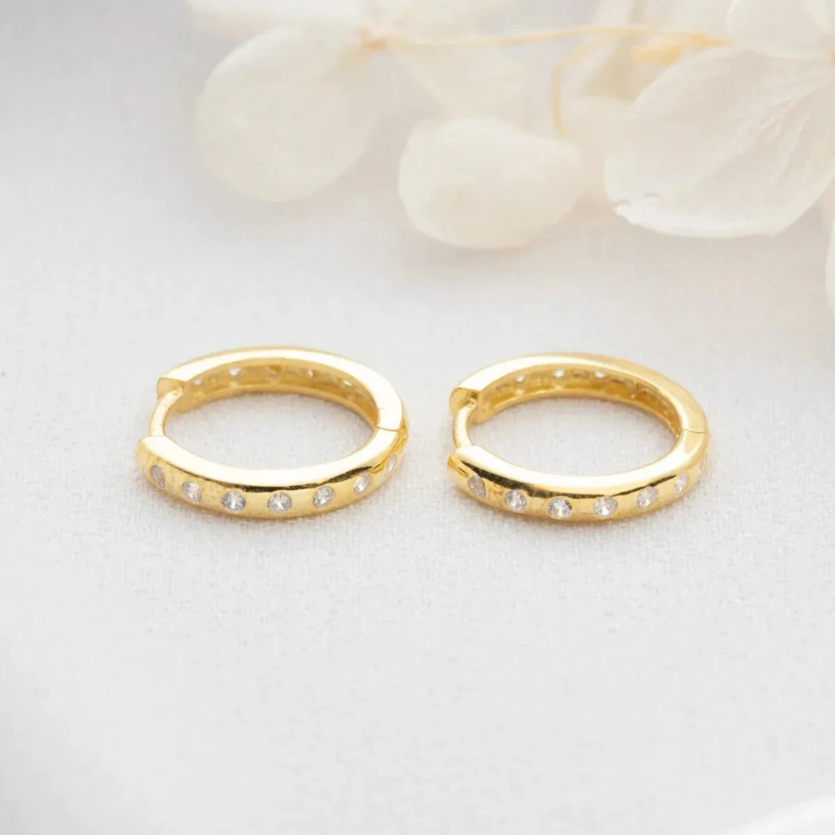 MINI CREOLEN ZIRKONIA OHRRING | 925 SILBER