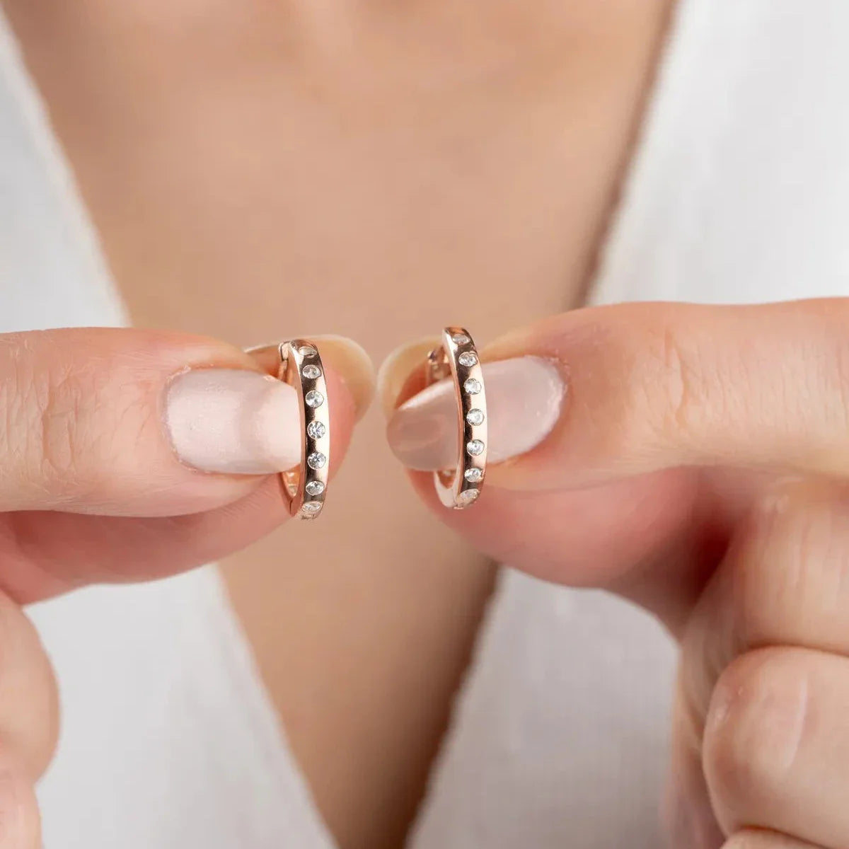 MINI CREOLEN ZIRKONIA OHRRING | 925 SILBER