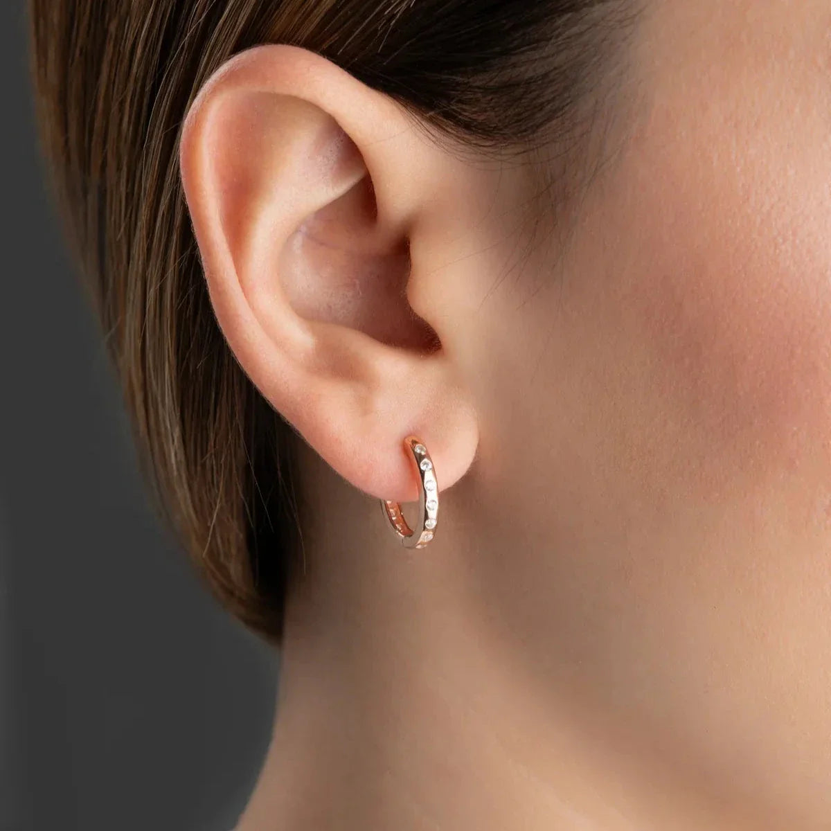 MINI CREOLEN ZIRKONIA OHRRING | 925 SILBER