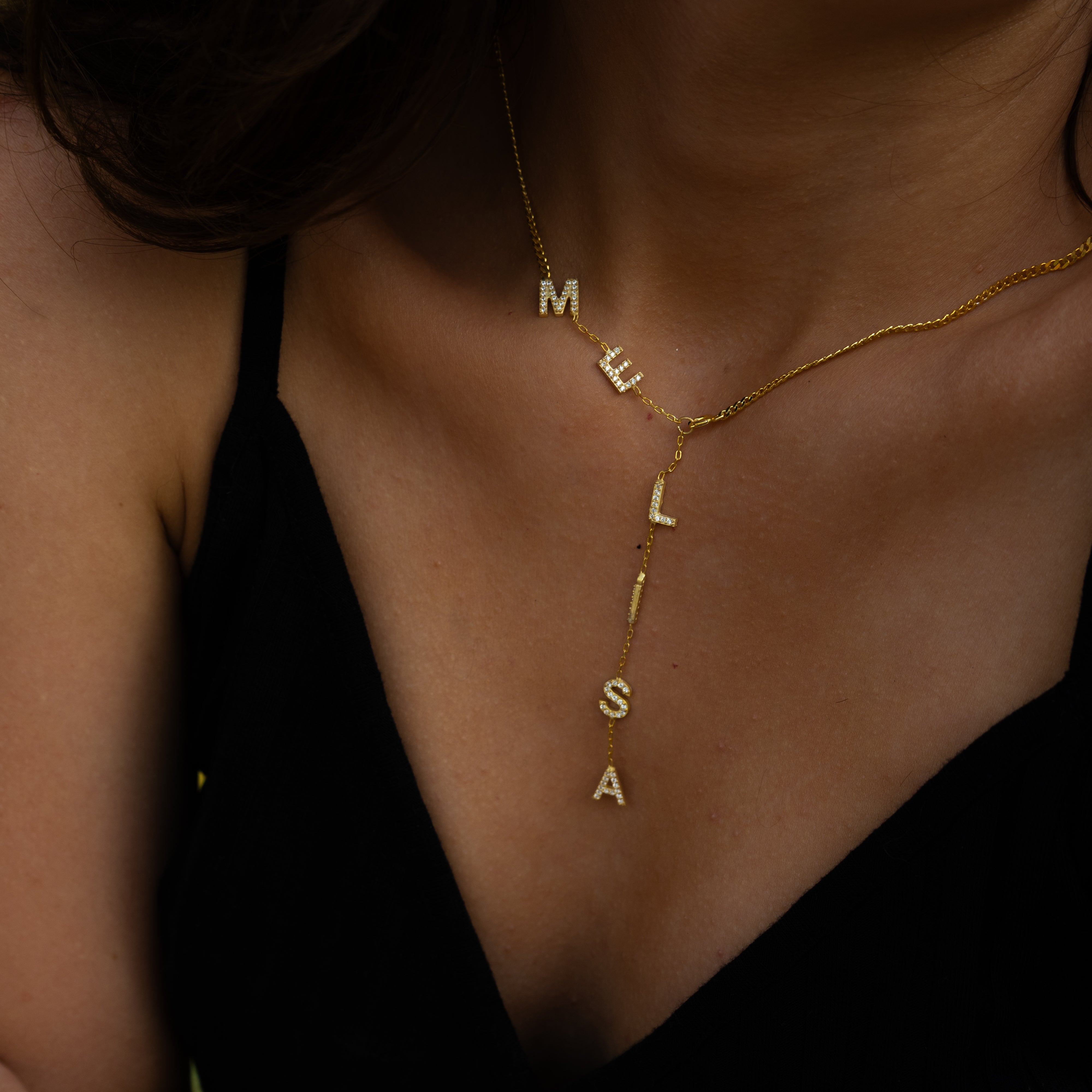 SOMMER NAMENSKETTE MIT ZIRKONIASTEIN | 925 SILBER