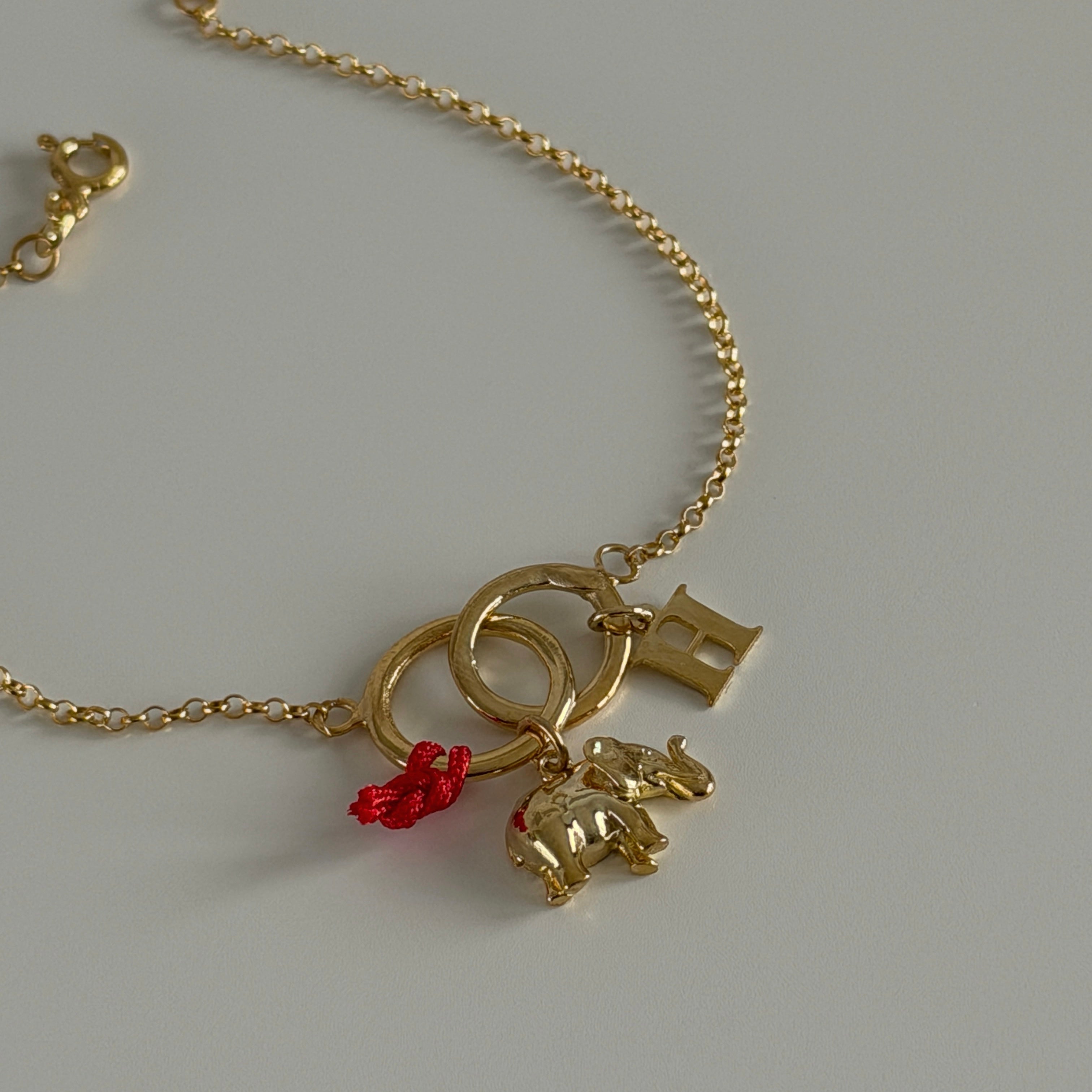 ELEPHANT BUCHSTABEN ARMKETTE | 925 SILBER