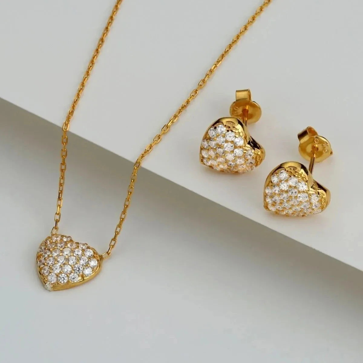ZIRKONIA HERZ SET | 925 SILBER