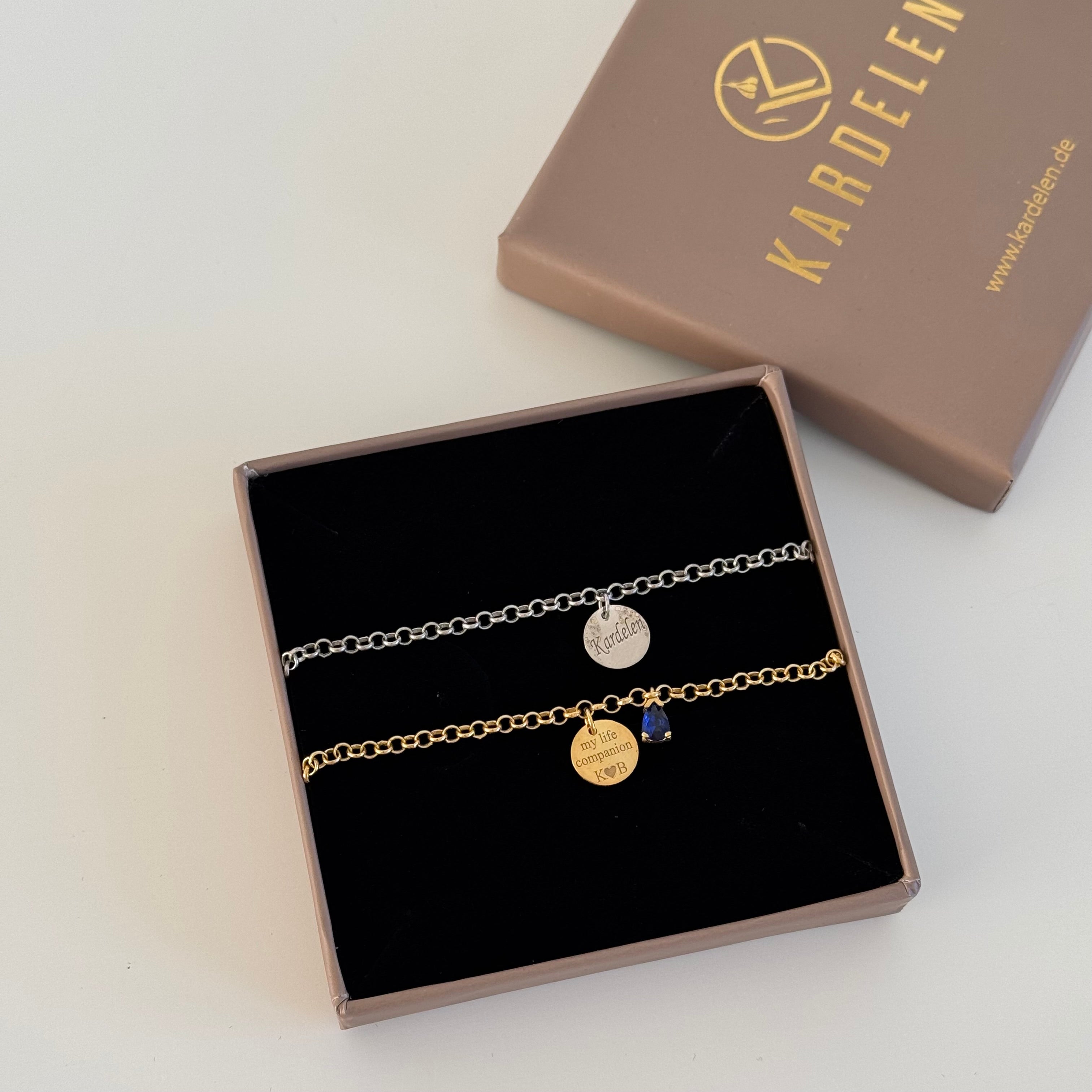 DOCH DROP GEBURTSSTEIN PARTNERARMBÄNDER | 925 SILBER