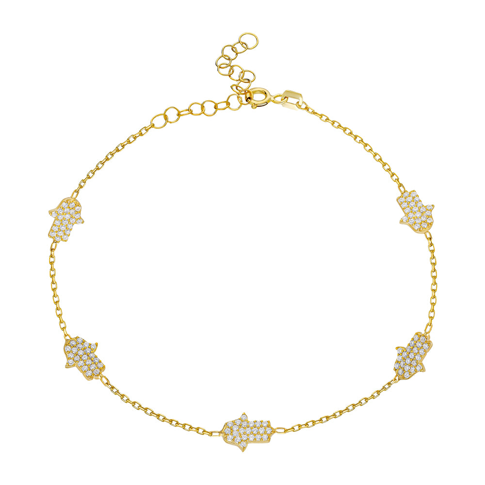 CELEBRITY ZIRCONIA HAND BRACELET - 925 SILVER