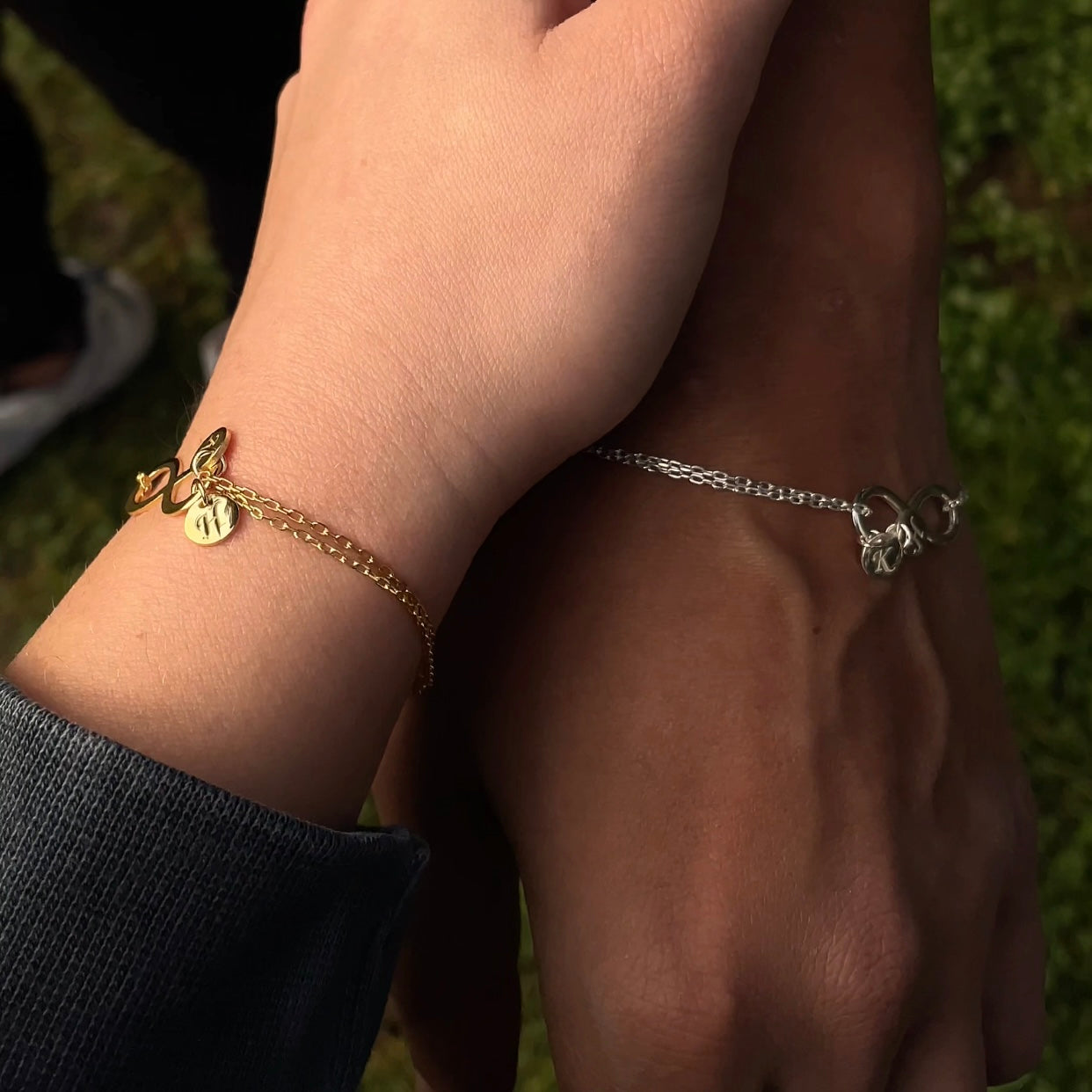 COUPLE DUO LETTER INFINITY BRACELETS (8733927670103)