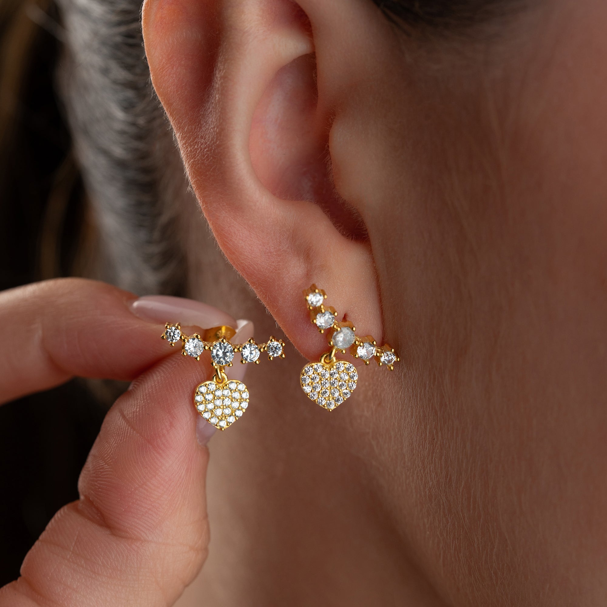 ESTEE MIT HERZ OHRRING | 925 SILBER