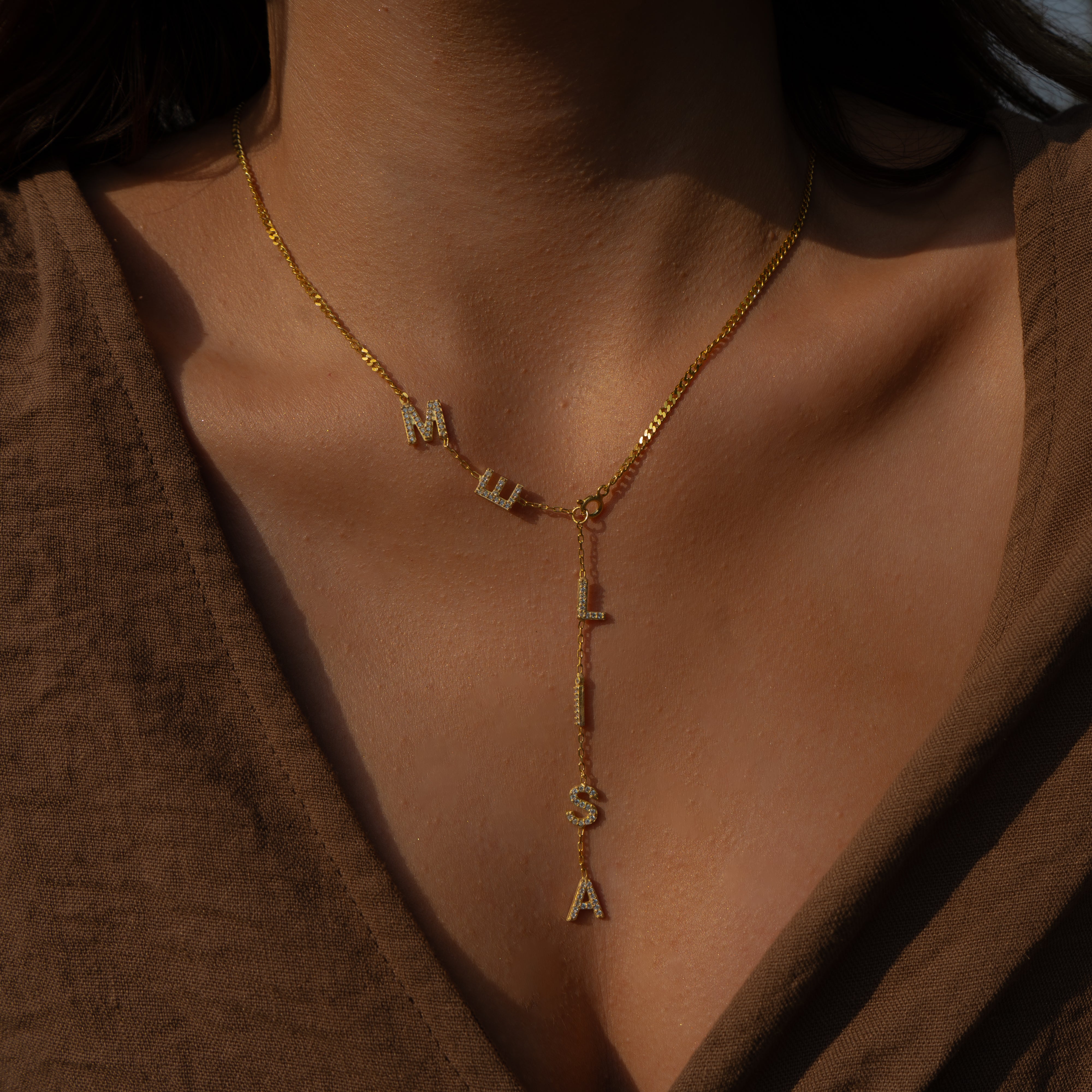 SOMMER NAMENSKETTE MIT ZIRKONIASTEIN | 925 SILBER