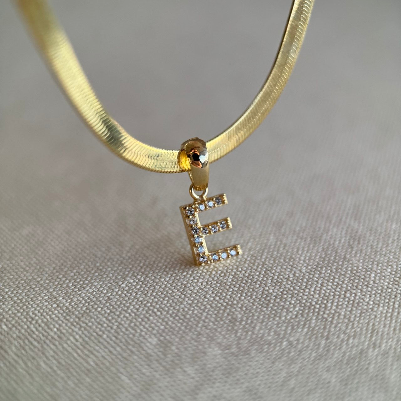 SNAKE ZIRCONIA LETTER NECKLACE | 925 SILVER