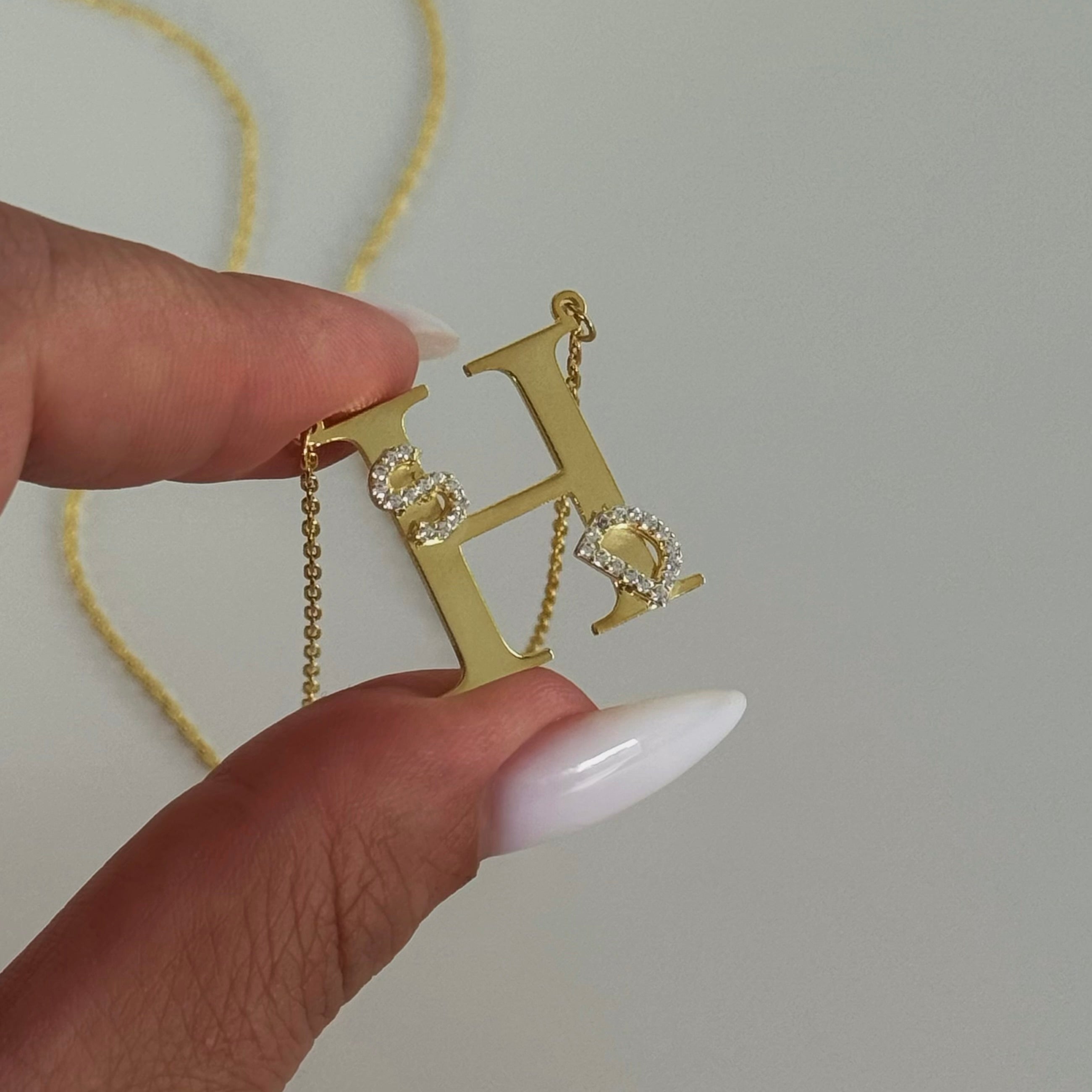 BIG BUCHSTABENKETTE MIT INITIALEN| 925 SILBER