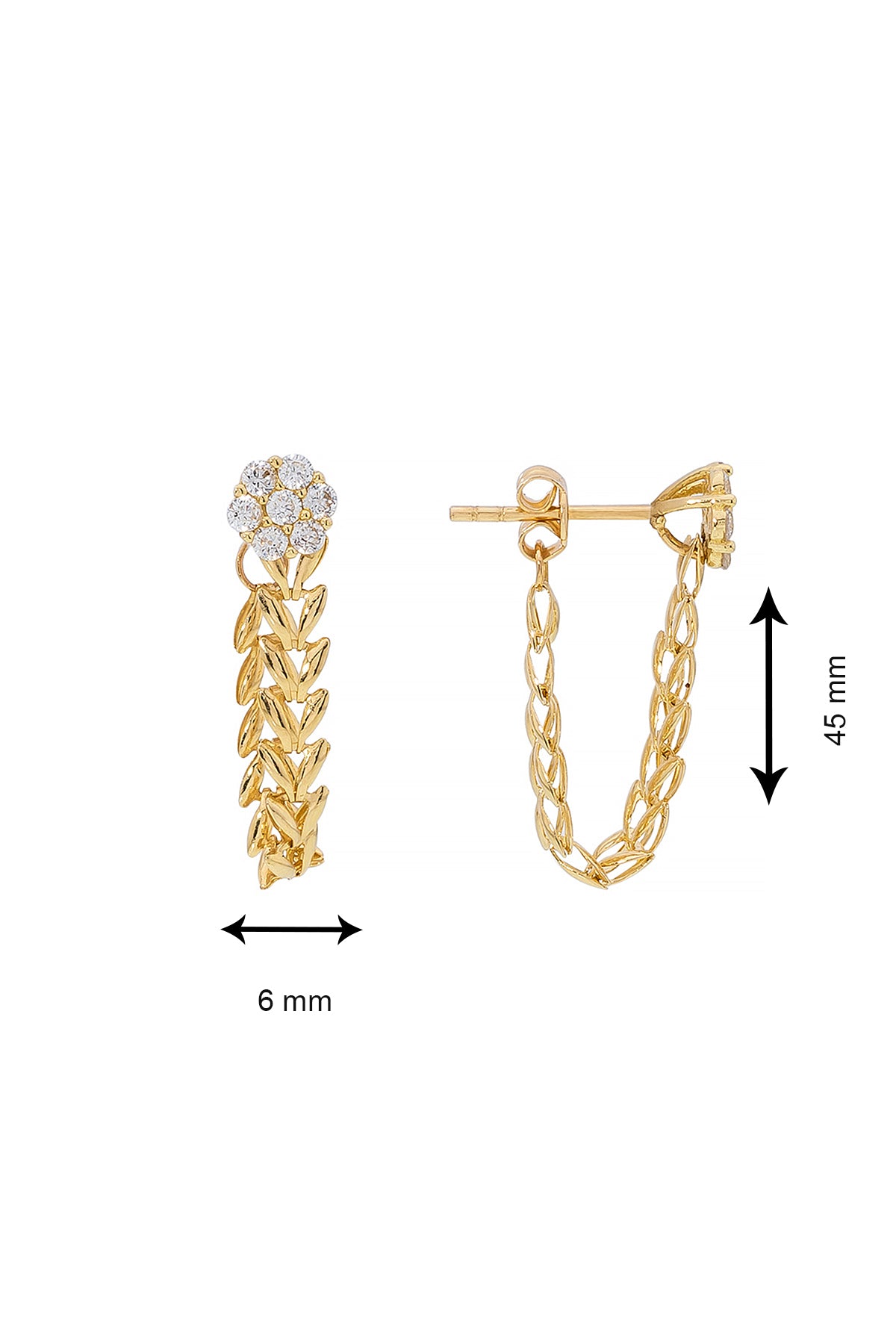 BLUMENDETAIL PARS OHRRINGE | 14K GOLD