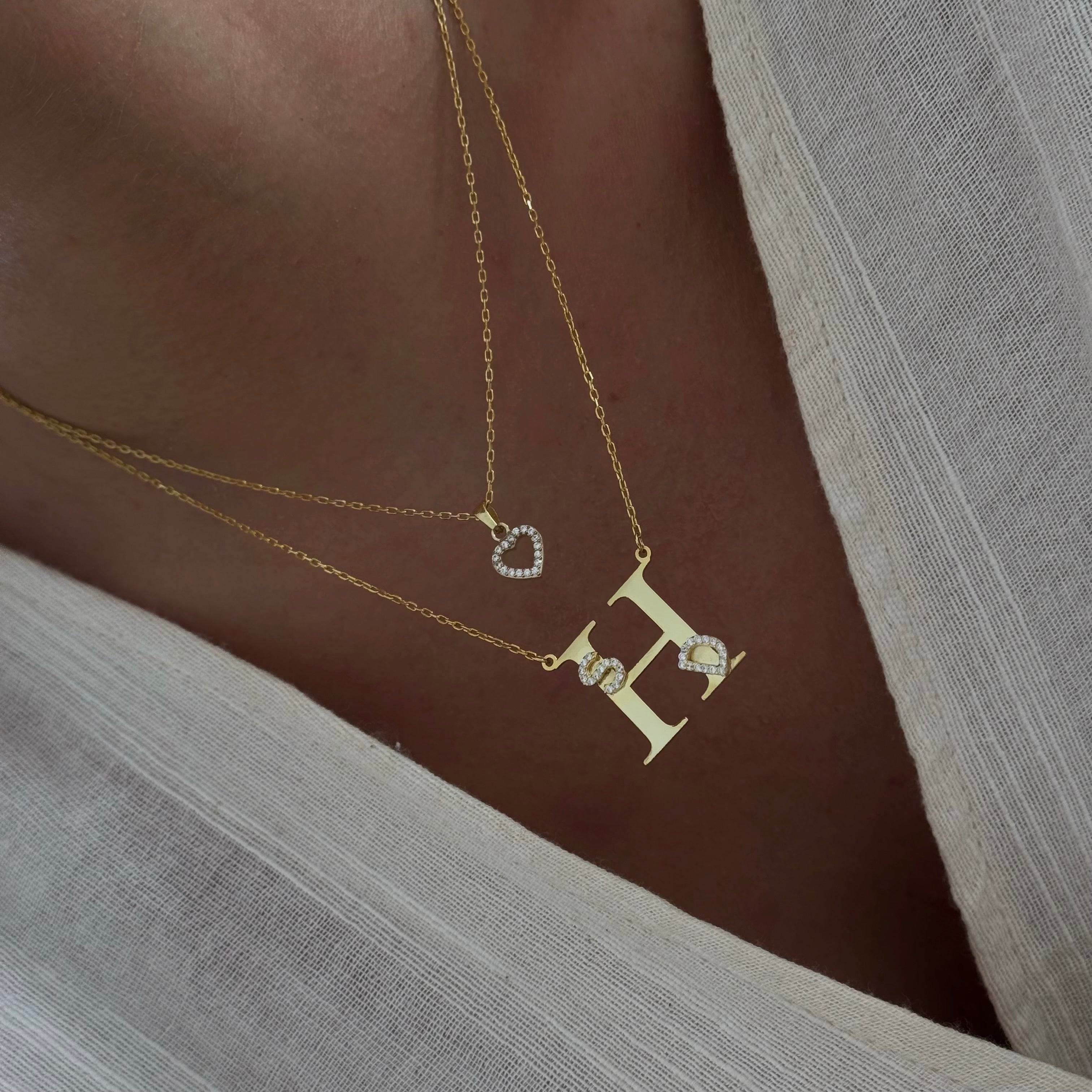 LARGE LETTER CHAIN WITH INITIALS | 925 SILVER