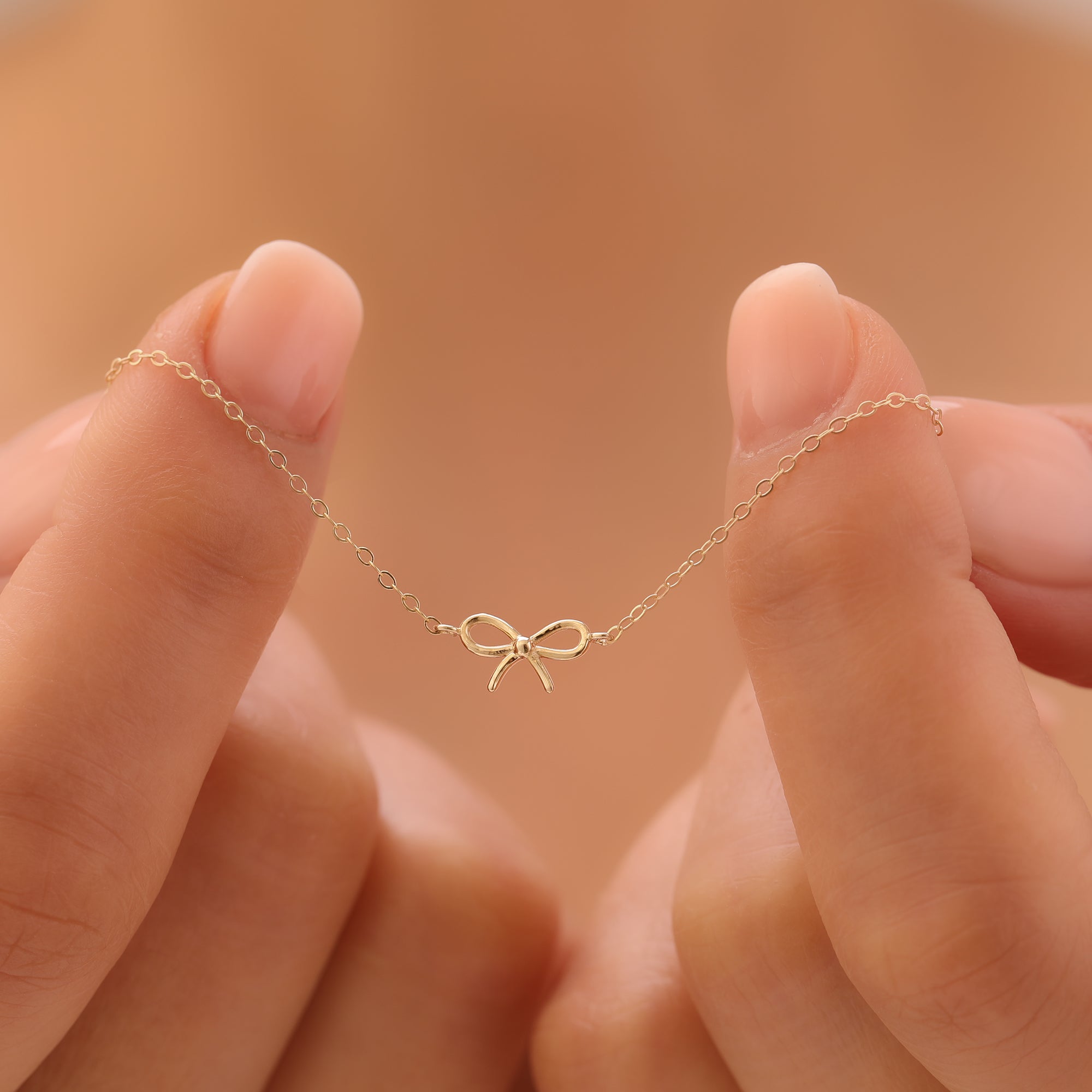 MINIMALISTISCHE SCHLEIFEN-ARMBANDKORDEL ARMKETTE | 14K GOLD