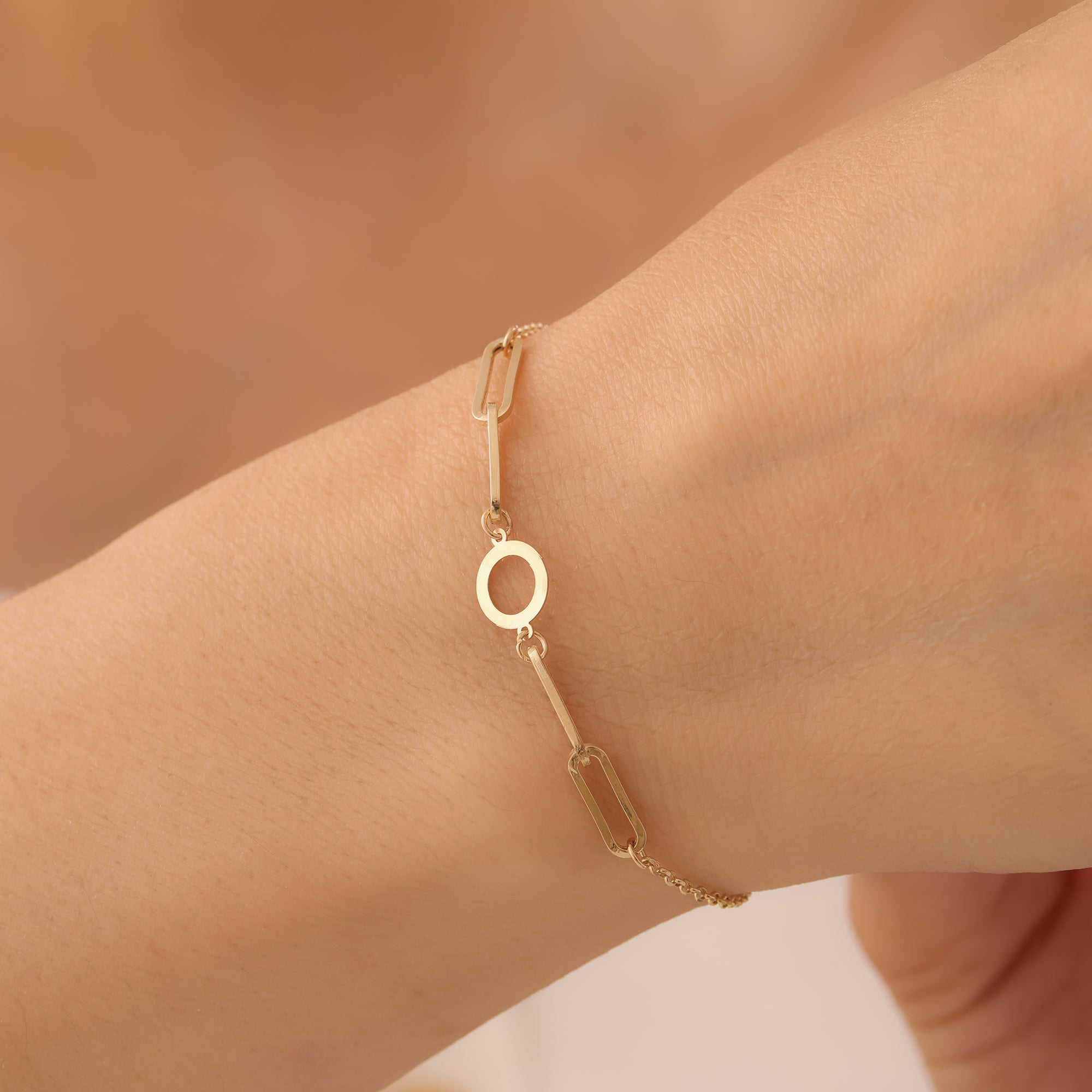 RUNDER BÜROKLAMMER-ARMKETTE | 14K GOLD