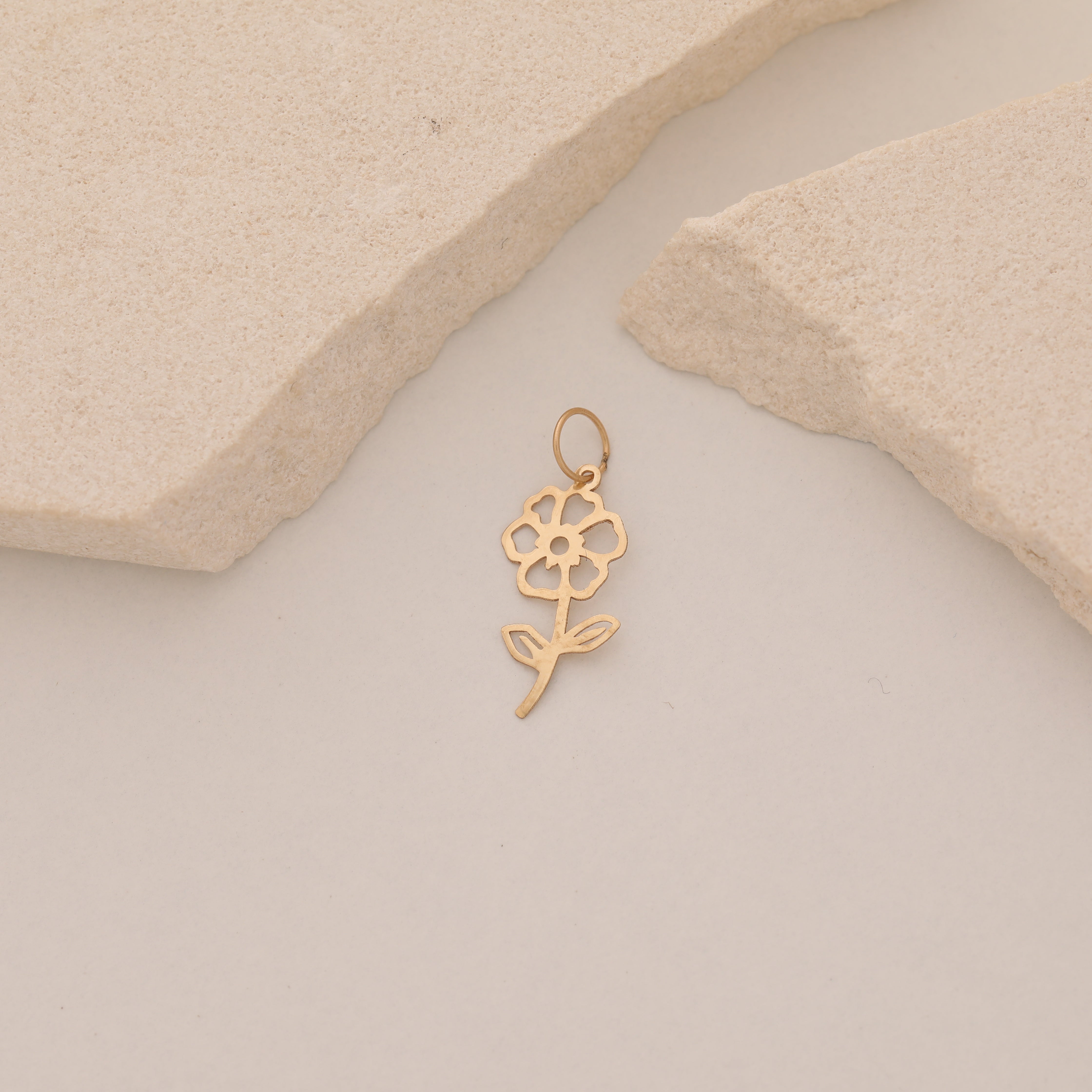 MINIMAL ELEGANTE BLUME ANHÄNGER | 14K GOLD